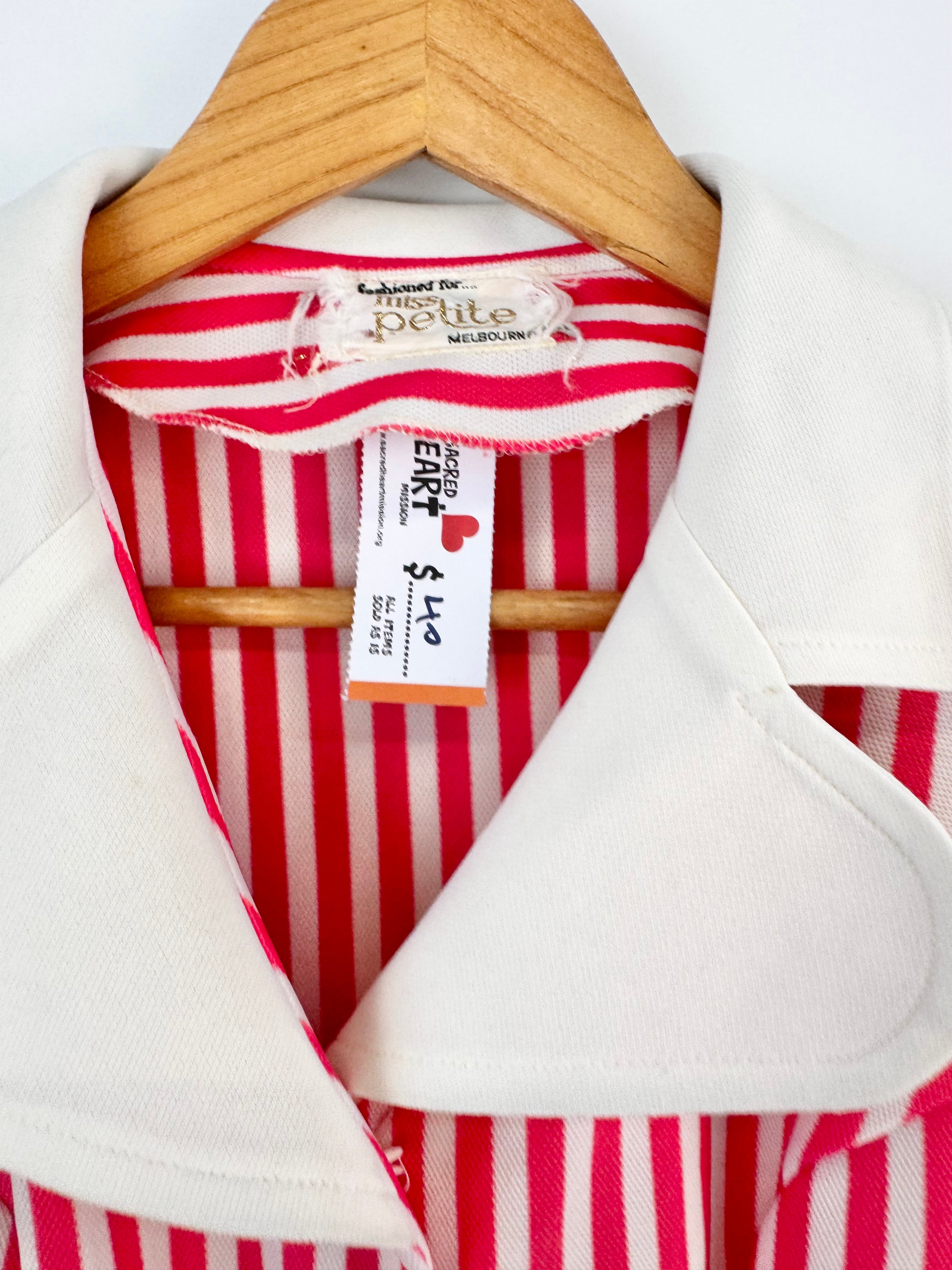 Vintage Miss Petite 50s Candy Stripe Midi Dress - AU8