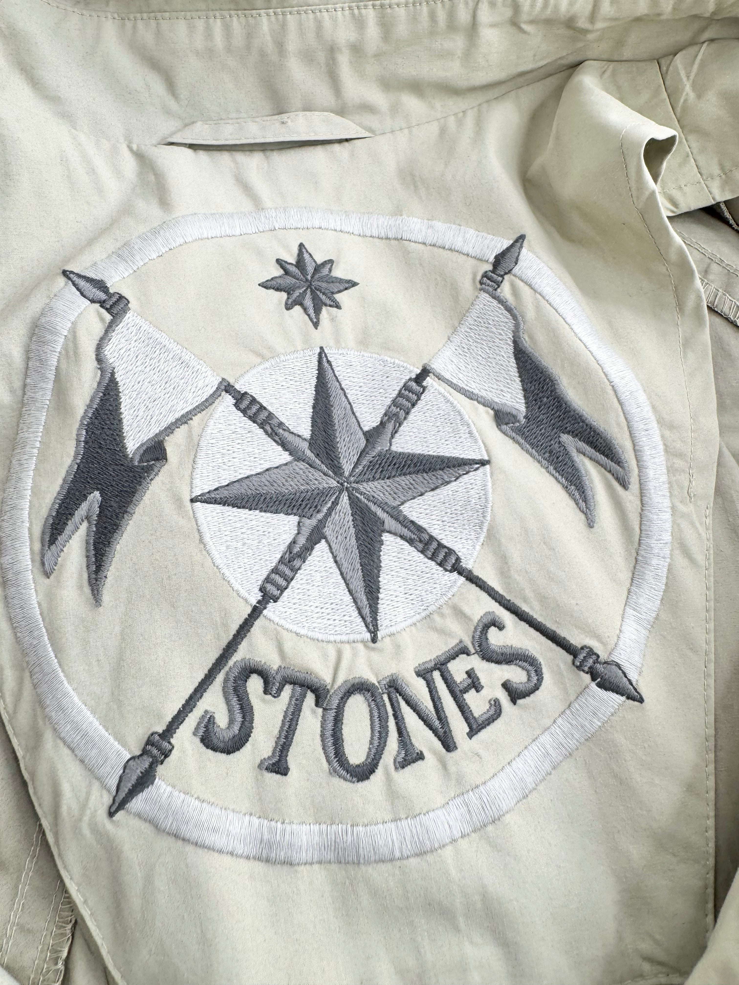 Vintage Stones Casual Grey Beige Trench Coat - XL