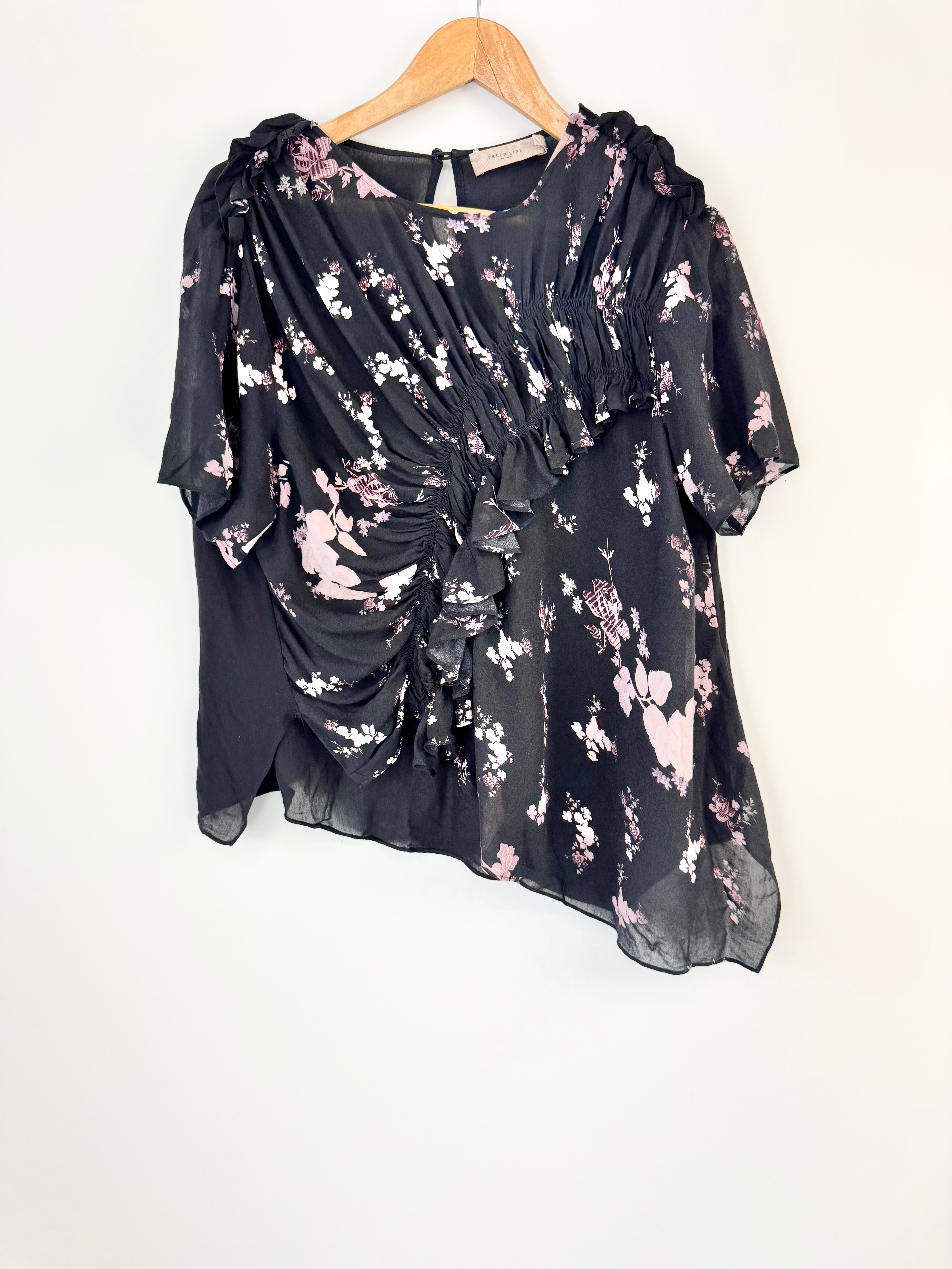 Preen Line Bohemian Asymmetric Ruched Blouse - AU14