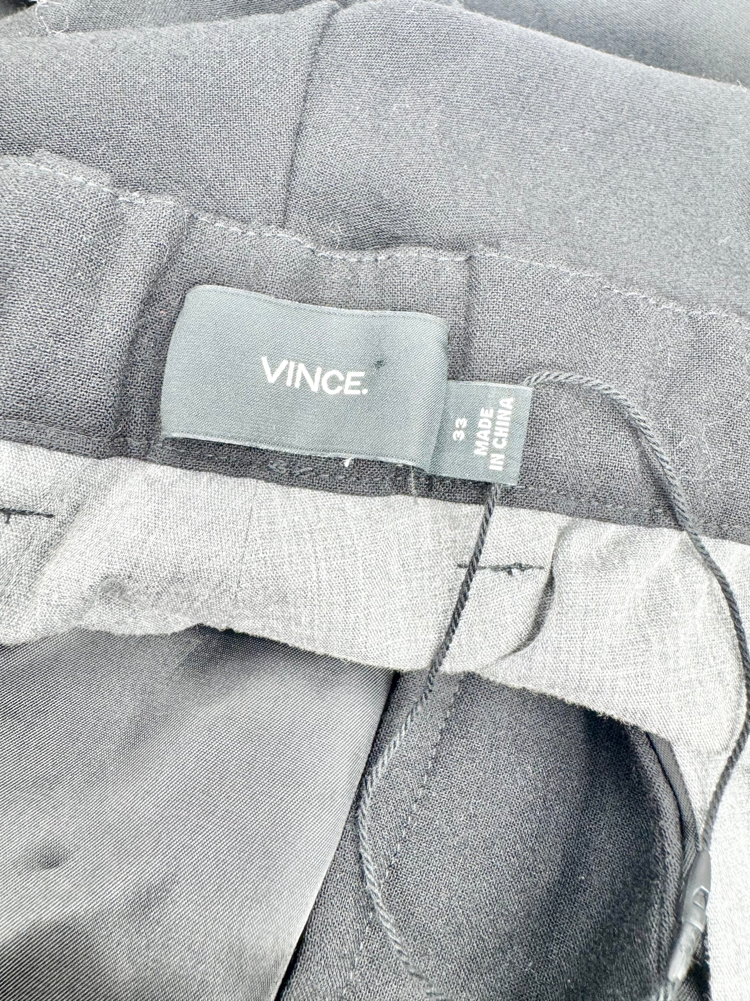 Vince Black Wool Blend Slacks - 33