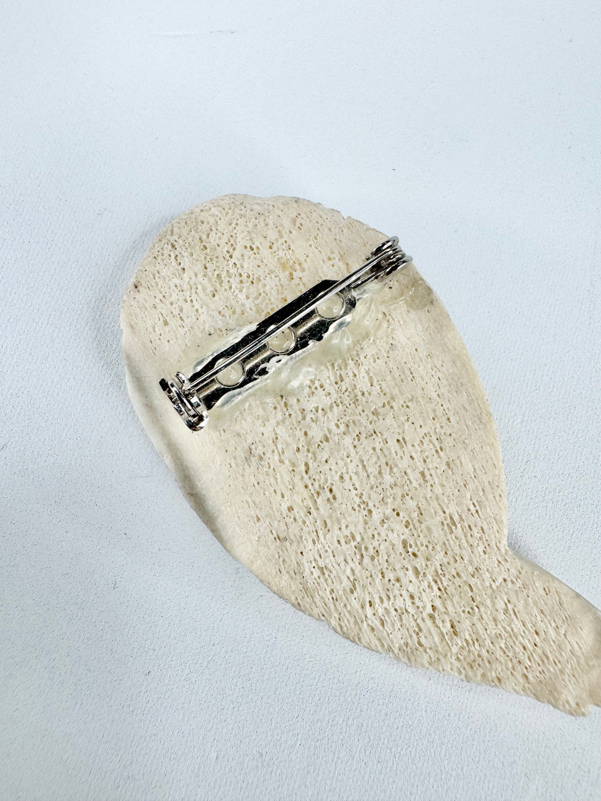 Hand-Carved Wood Brooch