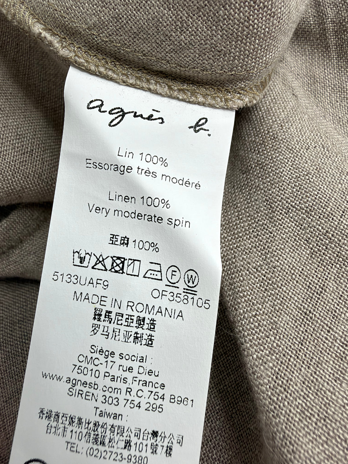 Agnès B. Grey Linen A-Line Skirt - AU10