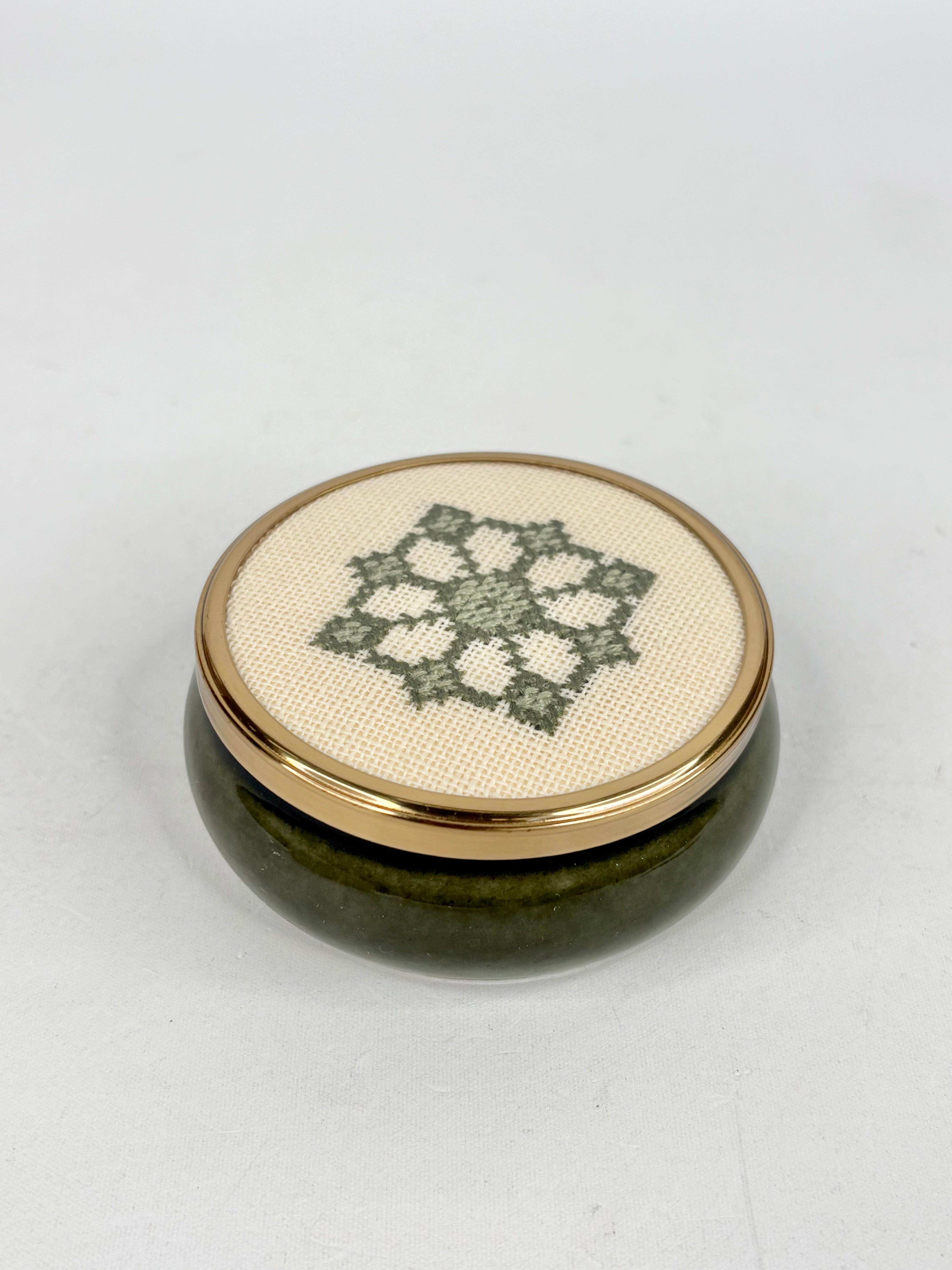 Framecraft Forest Green Porcelain Trinket Box