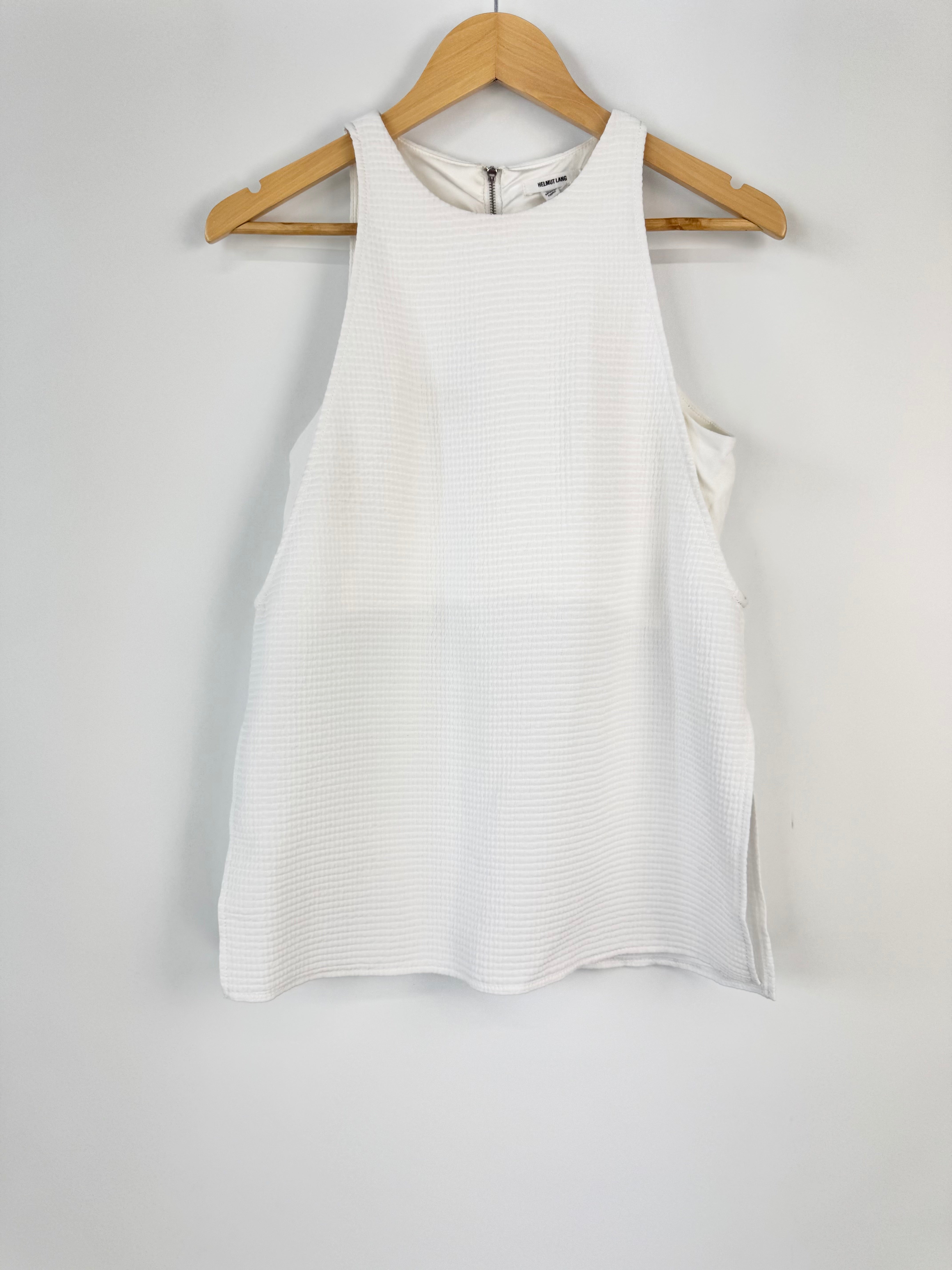 Helmut Lang White Textured Tank Top - AU8