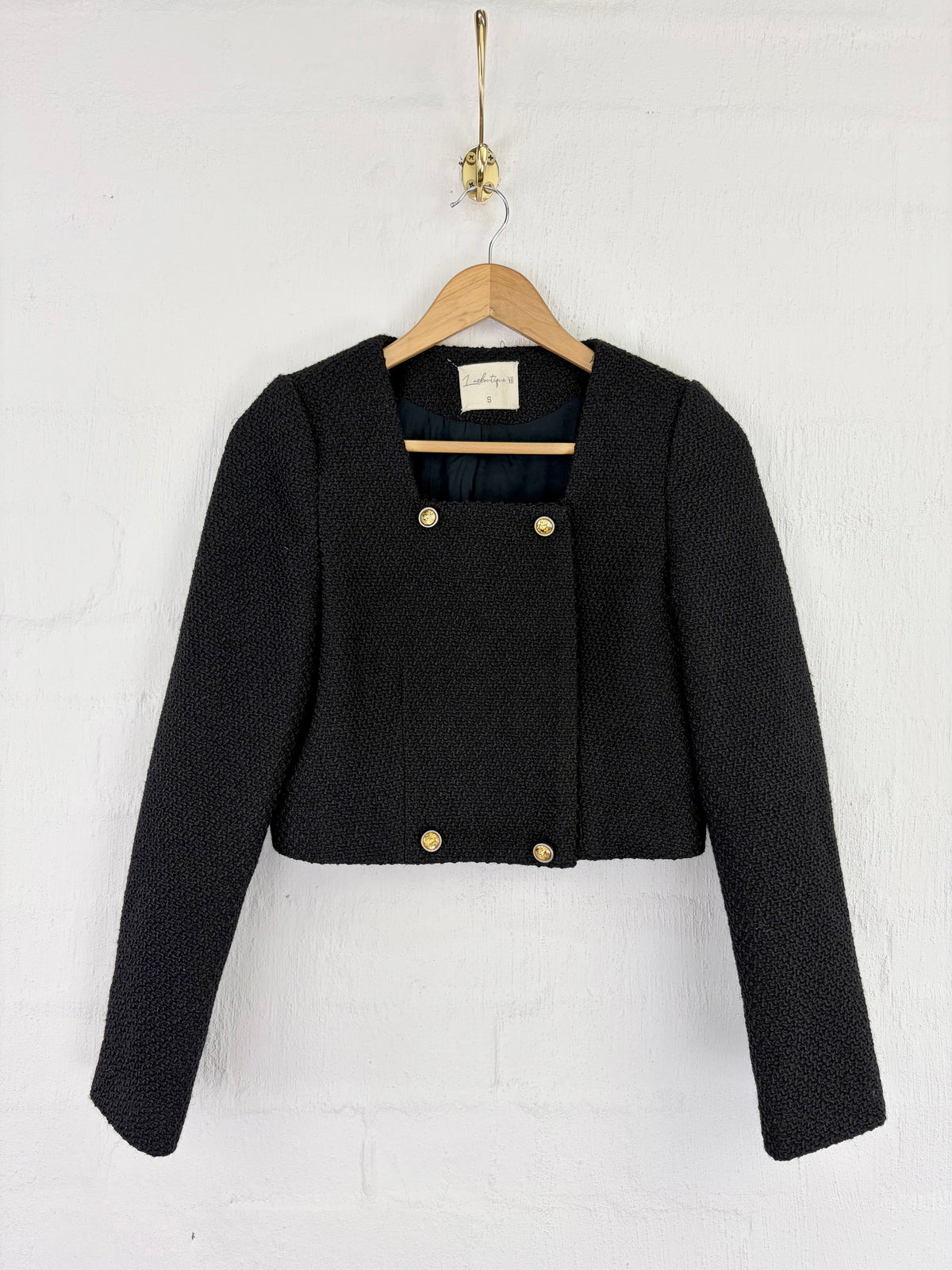 L'acboutique Black Cropped Wool Jacket - AU8/10