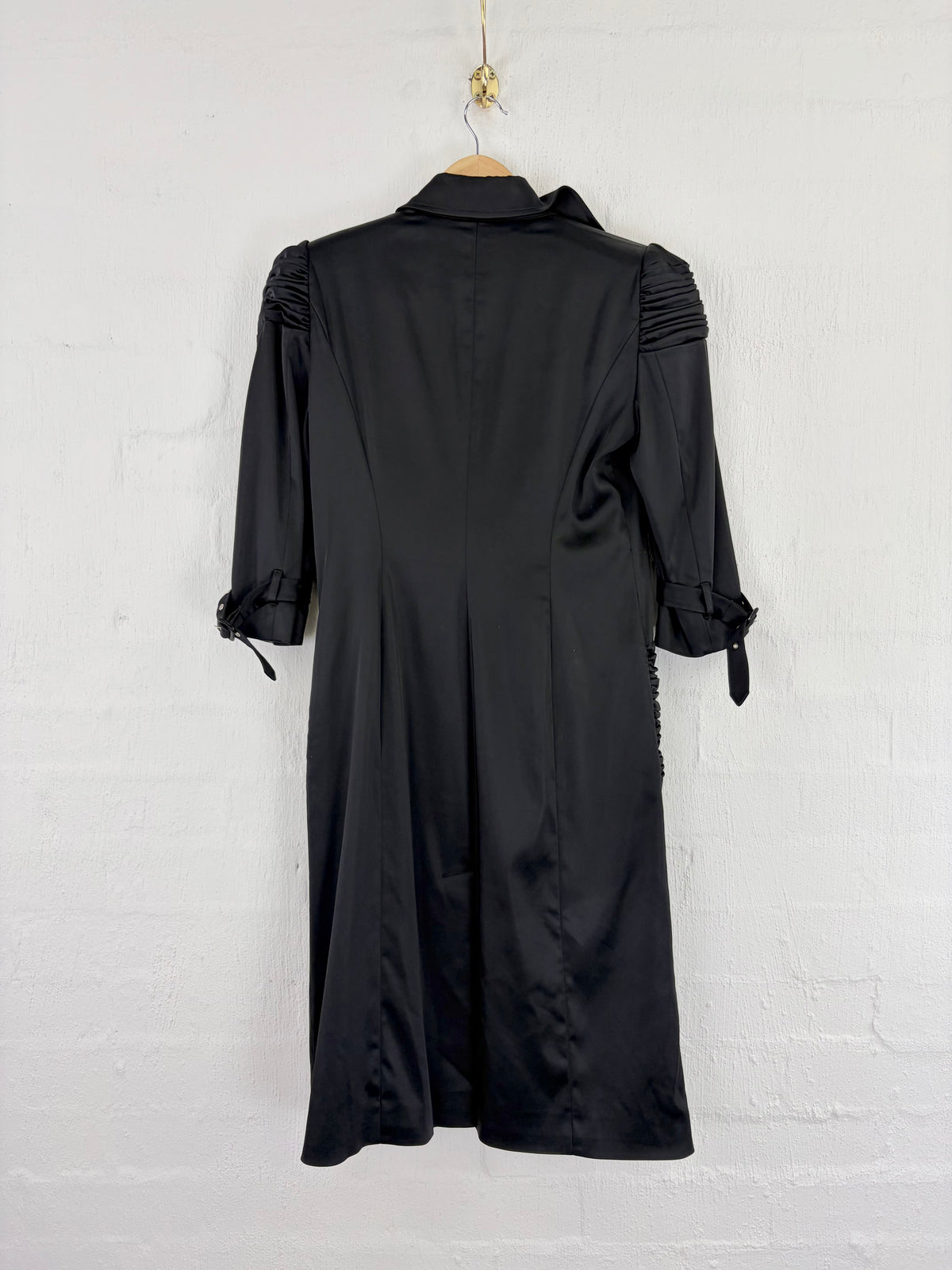 Harry Who Black Satin Coat Dress - AU10