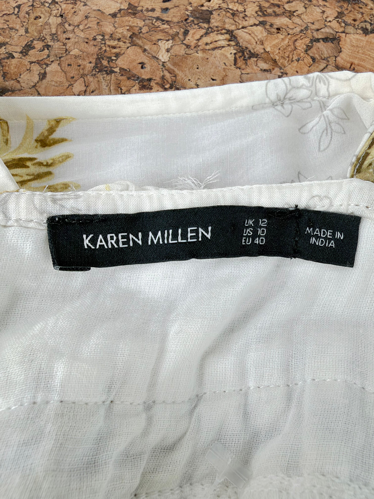 Karen Millen White Patterned Sun Dress - AU12
