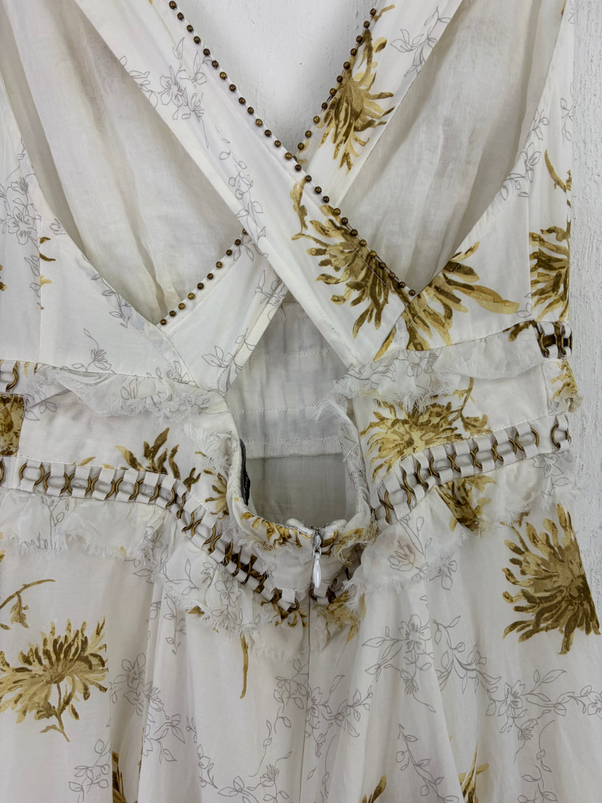 Karen Millen White Patterned Sun Dress - AU12