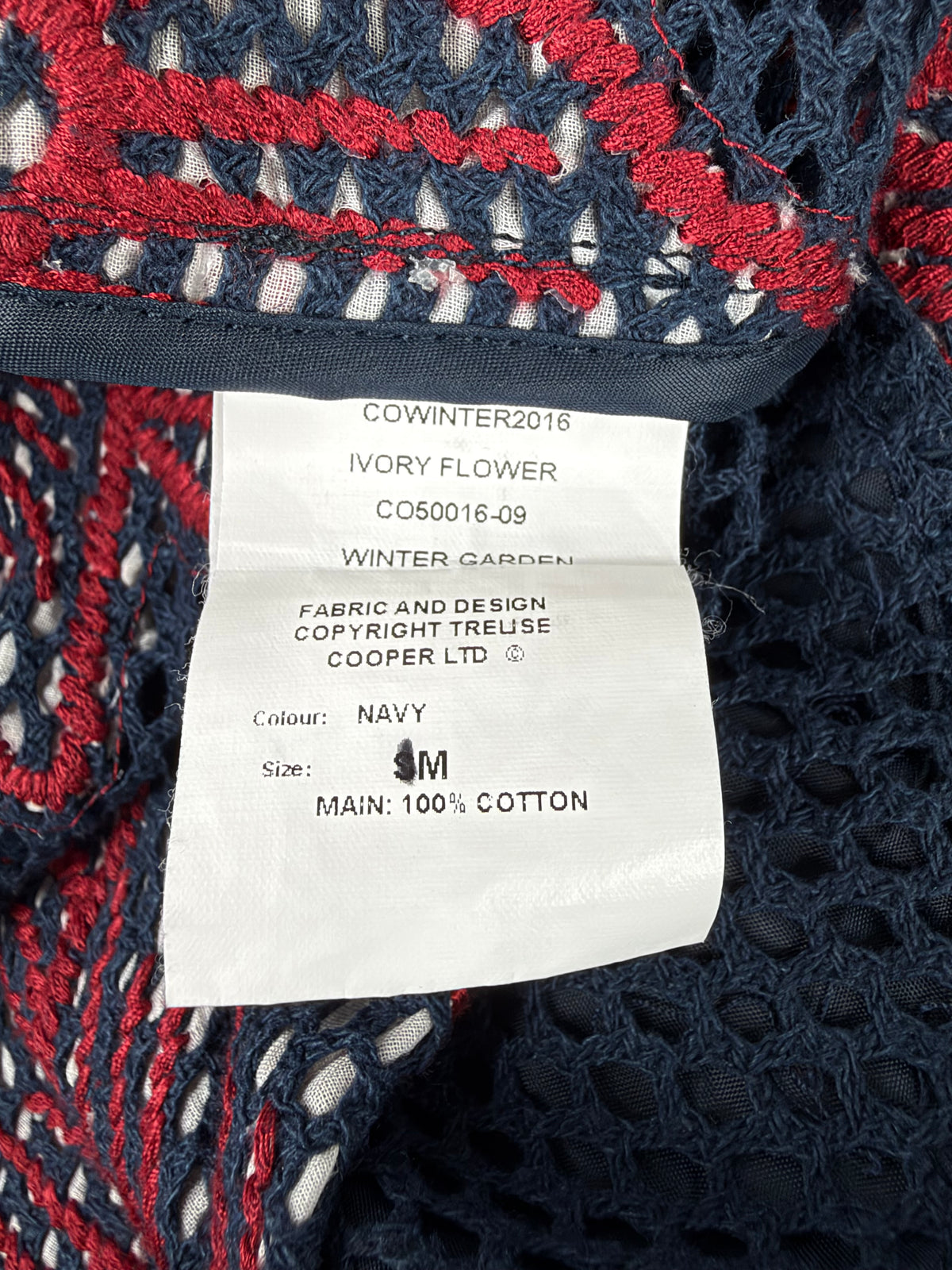 Cooper ‘Winter Garden Misa’ Navy Mesh Floral Appliqué Midi Dress - AU12