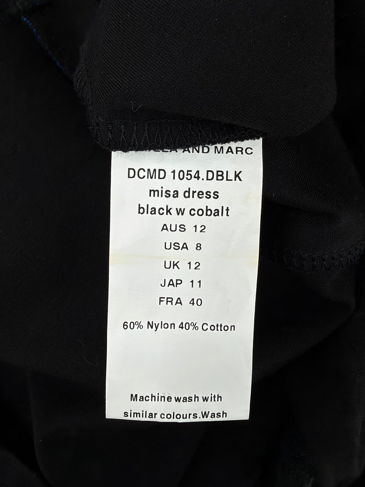 C&M Camilla & Marc ‘Misa’ Black and Cobalt Blue Bodycon Dress - AU12