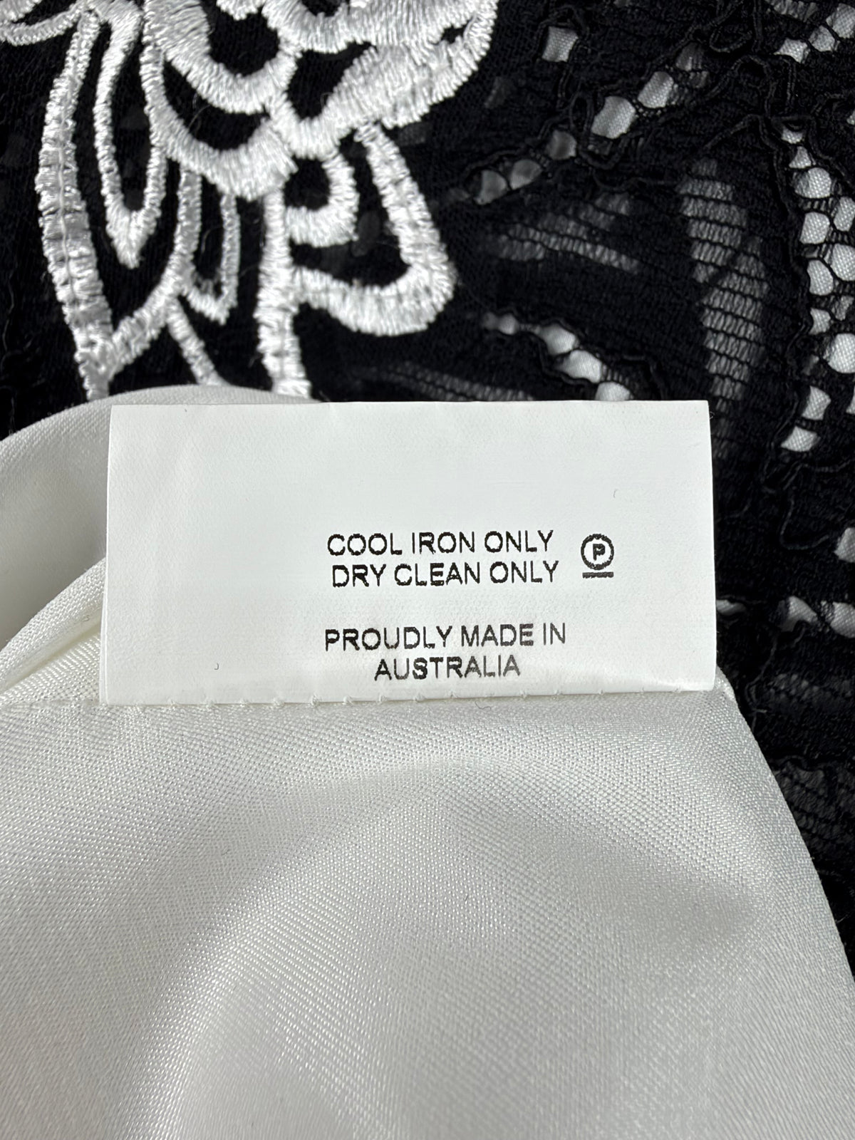 Anthea Crawford Black & White Lace Midi Dress - AU14