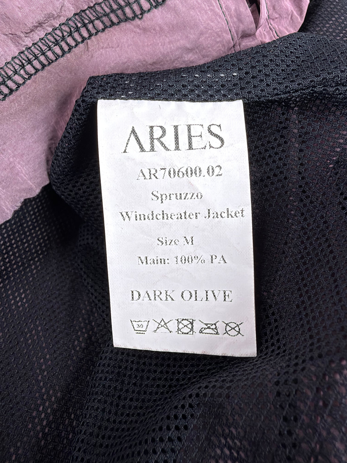 Aries Dark Olive 'Spruzzo' Windcheater Jacket - M