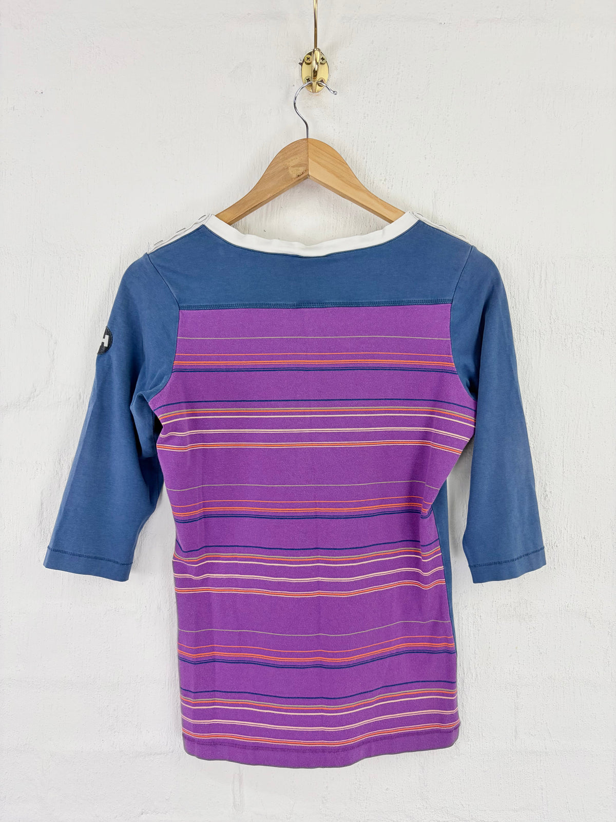 Helly Hanson Blue and Purple Stripe 3/4 Sleeve Top - AU8