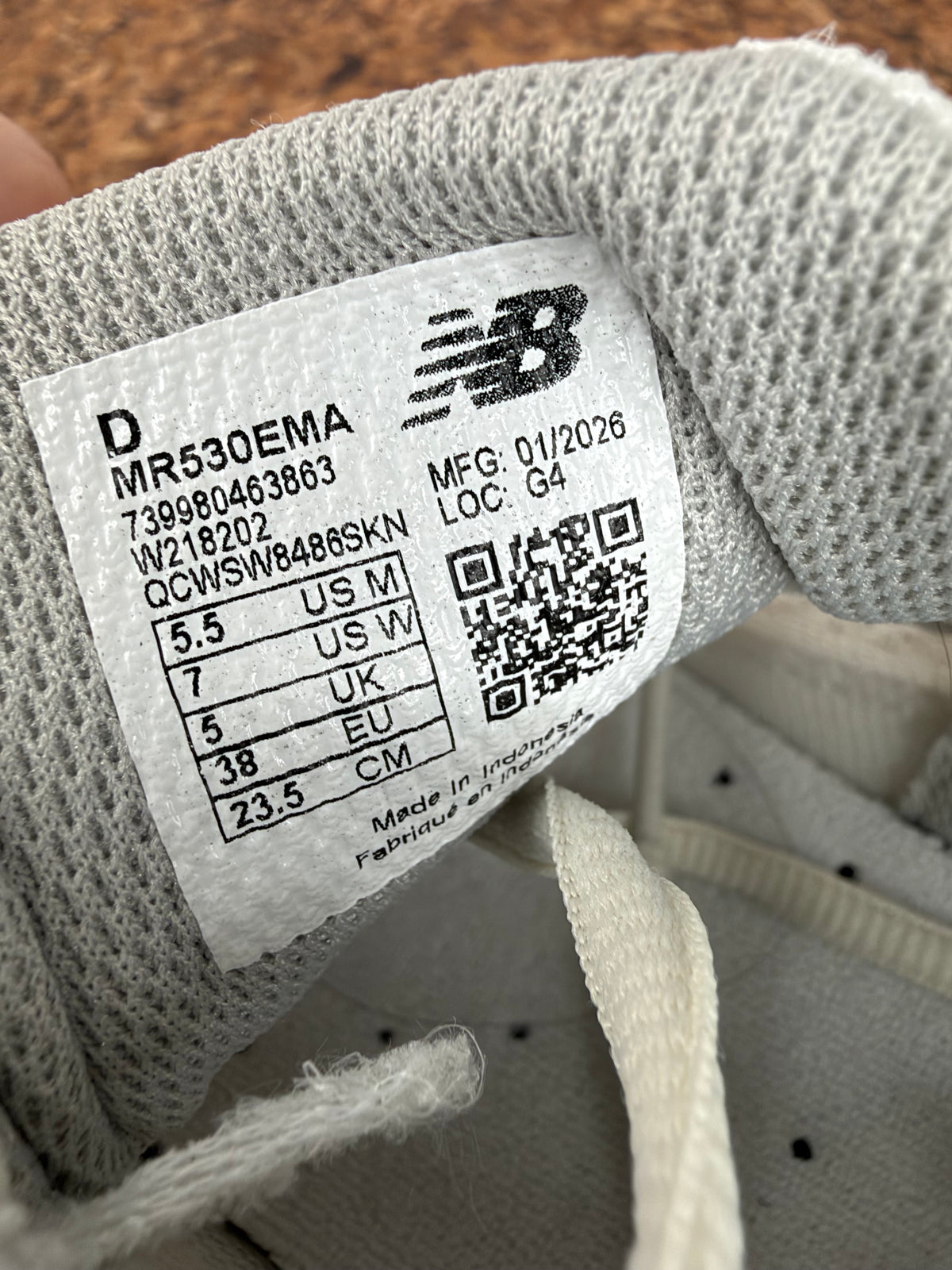 New Balance 530 White and Silver - EU38