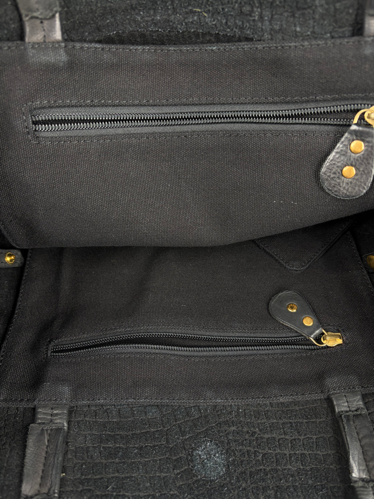 Day Birget et Mikkelsen Large Black Snake Embossed Suede Tote Bag