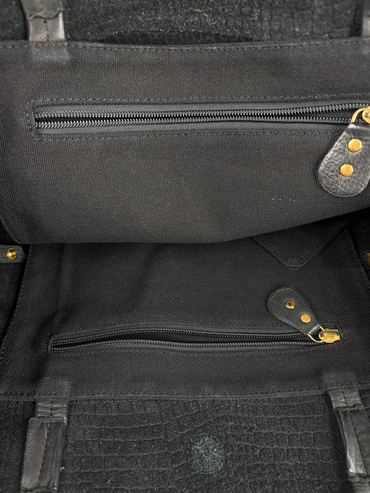 Day Birget et Mikkelsen Large Black Snake Embossed Suede Tote Bag