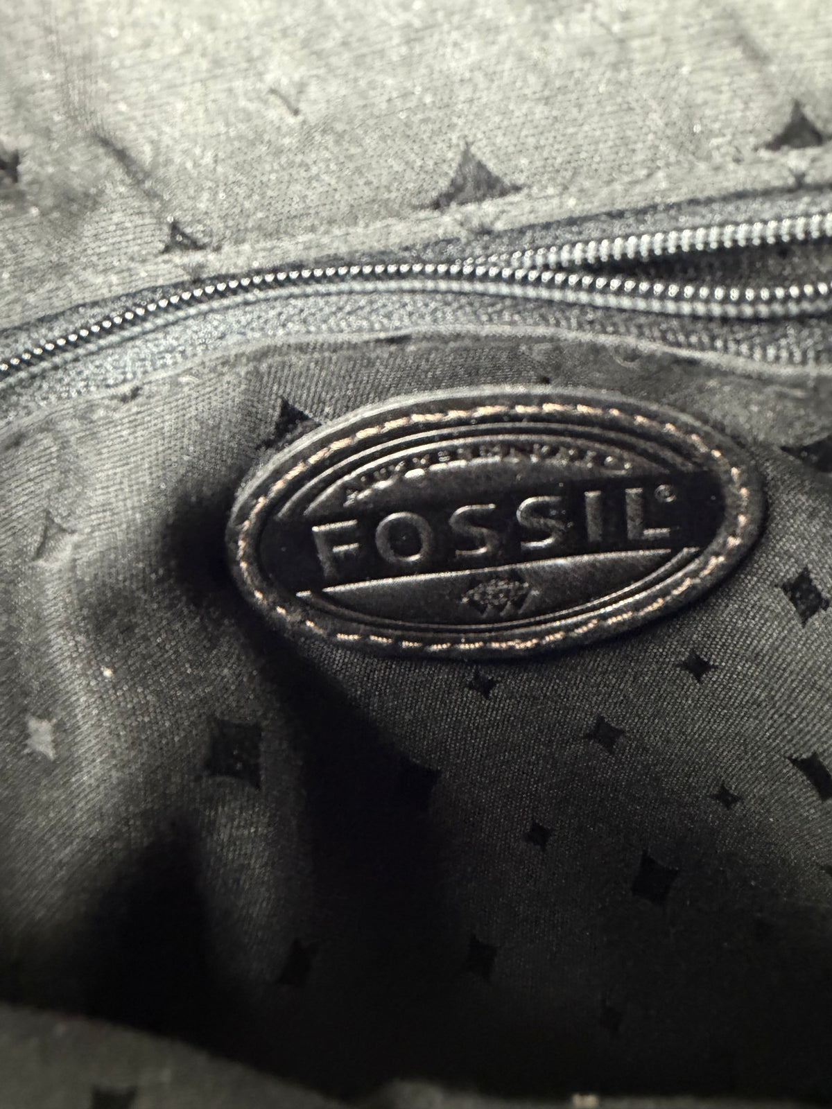 Fossil Ebony Leather Cross Body Bag