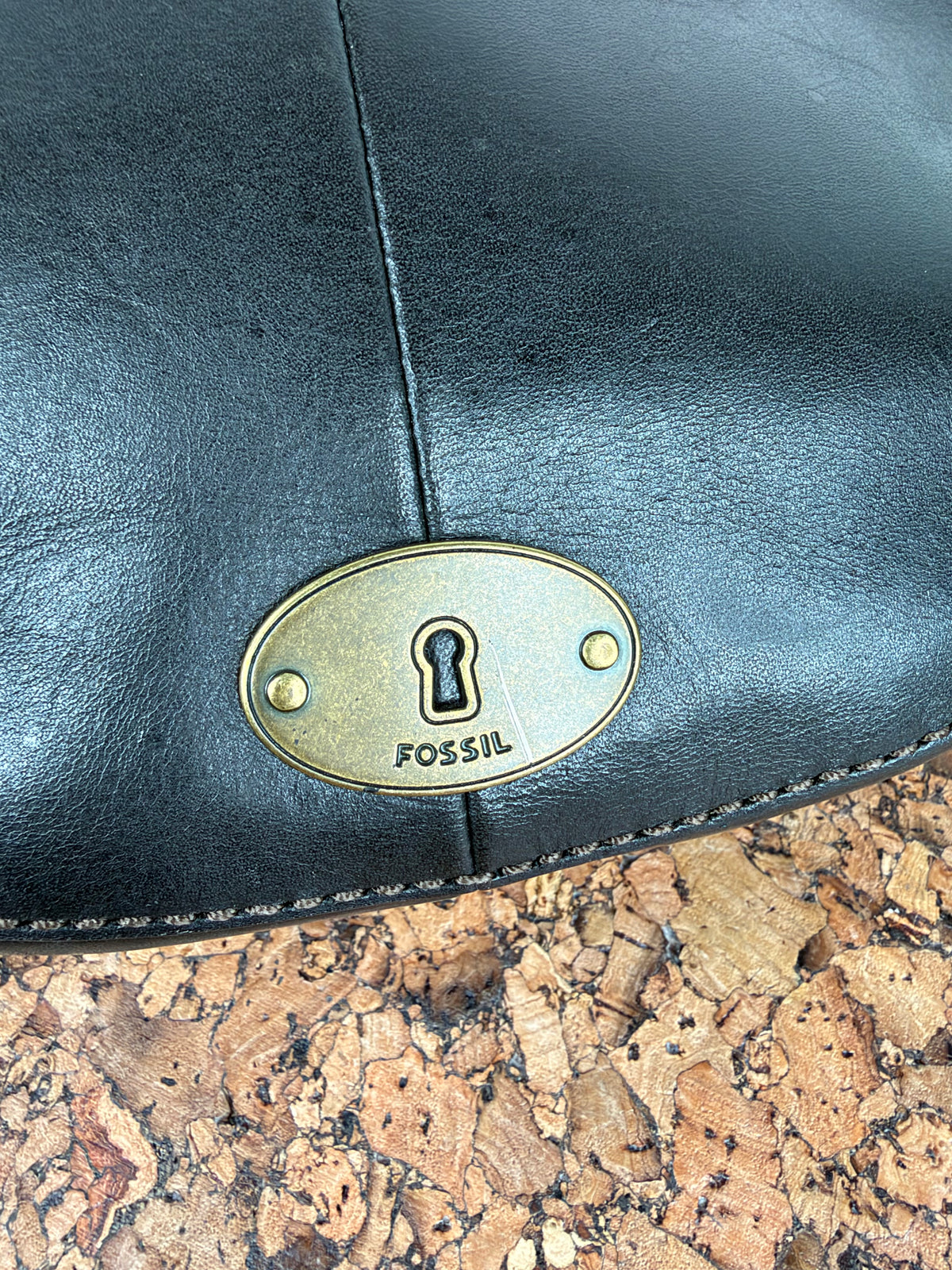 Fossil Ebony Leather Cross Body Bag