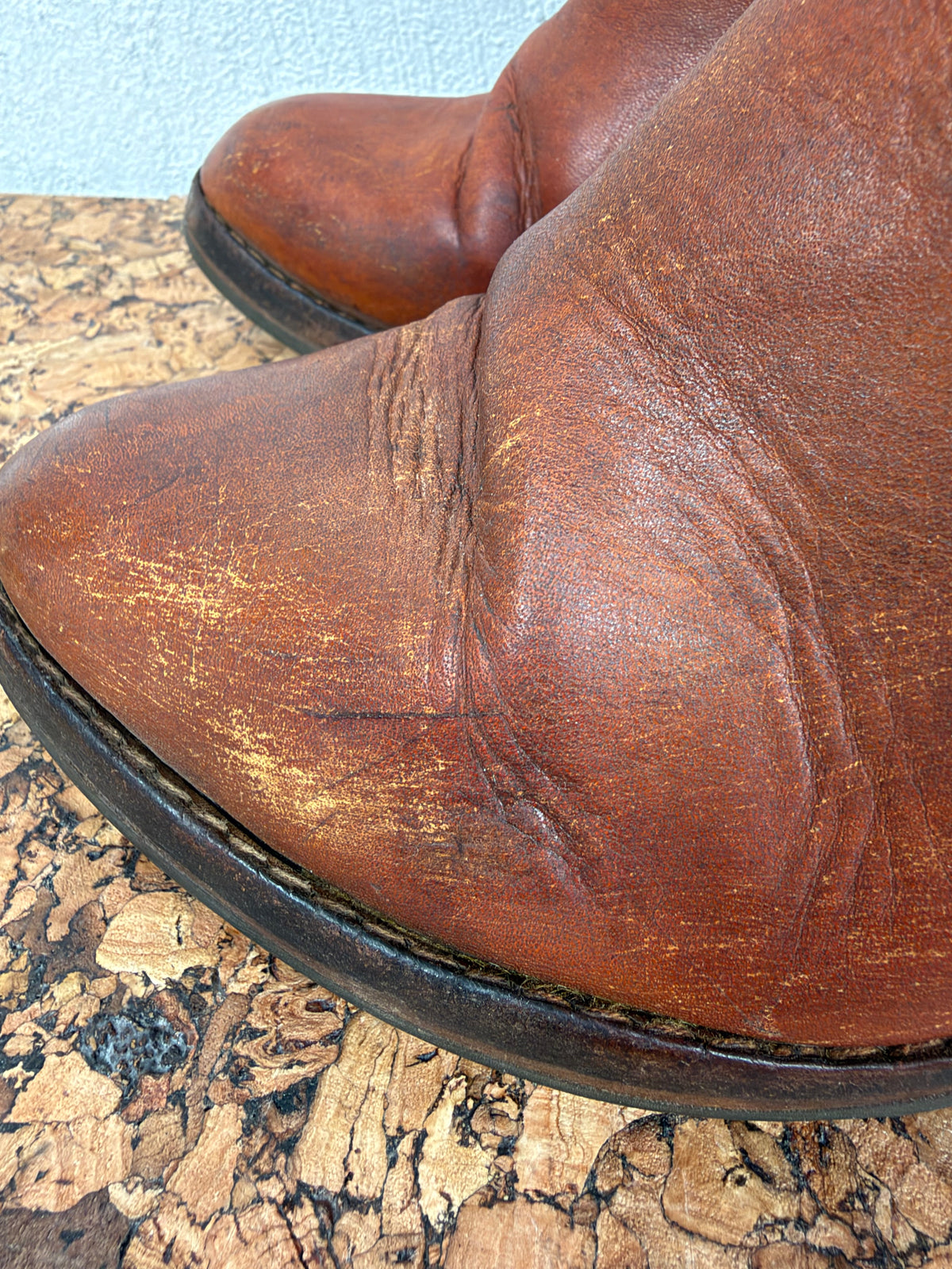 Vintage 90s Chestnut Heeled Cowboy Boots - EU36.5
