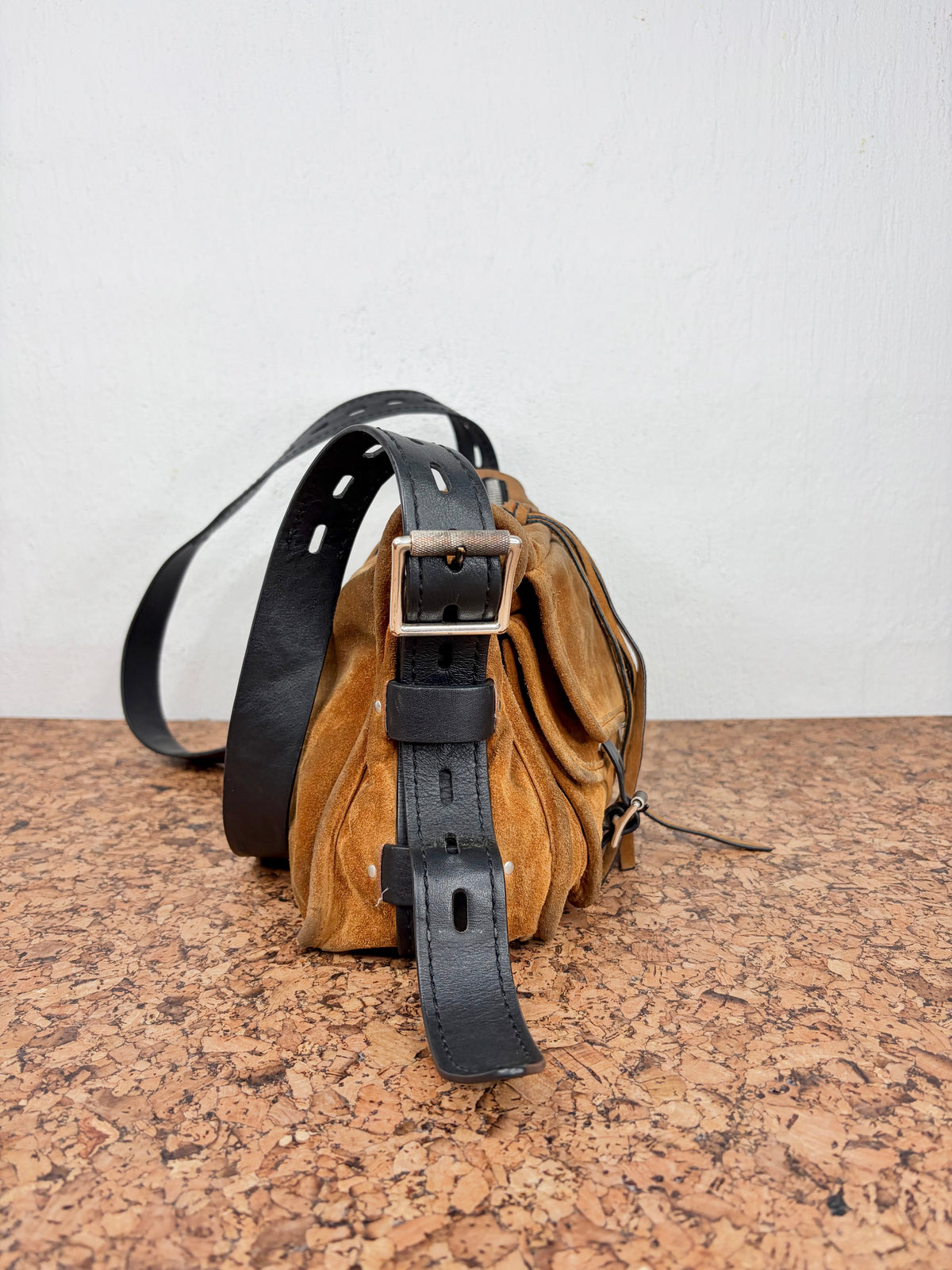 Rag & Bone Tan & Black Suede & Leather Shoulder Bag