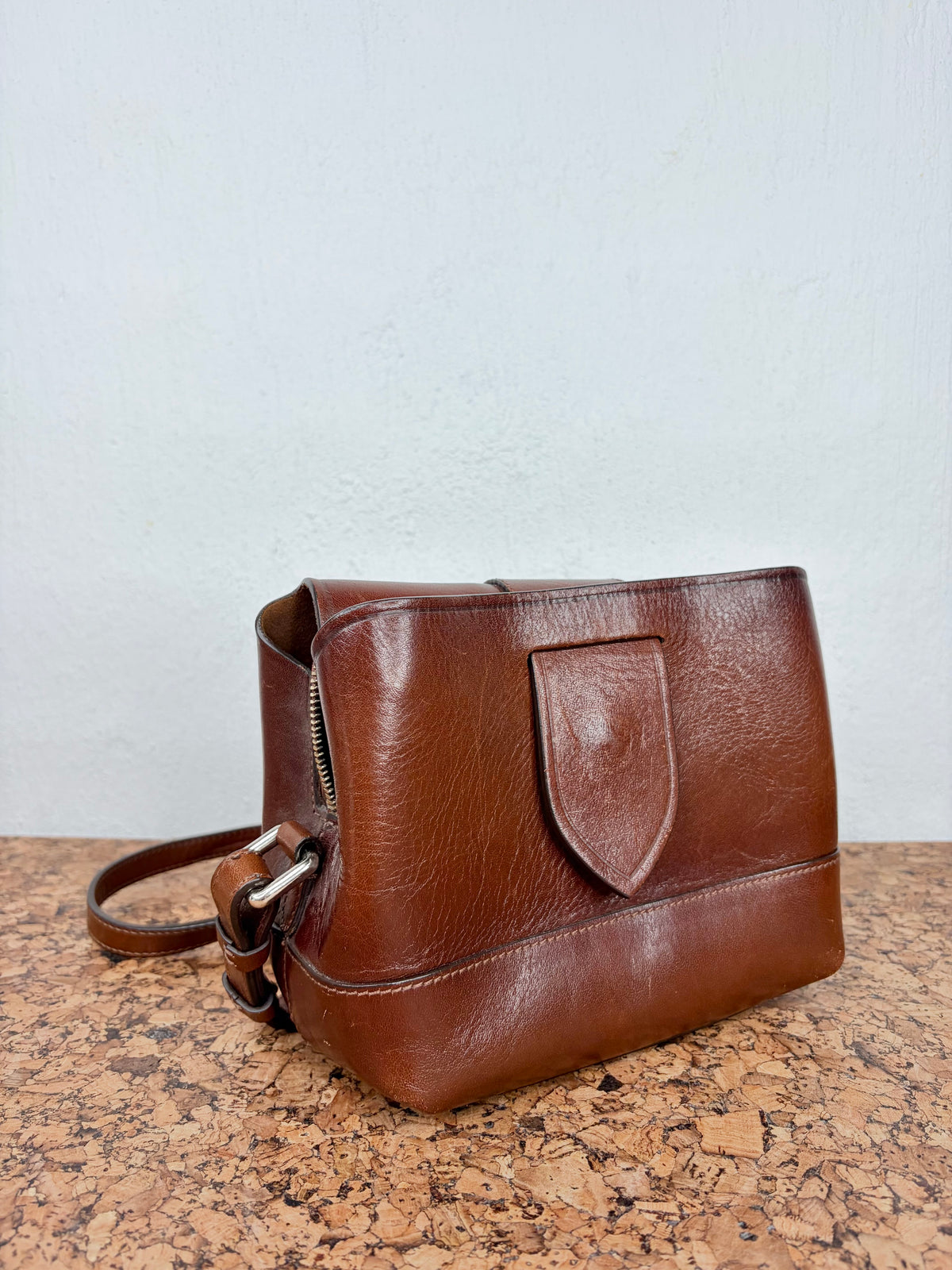 Massimo Dutti Deep Cognac Cross Body Bag
