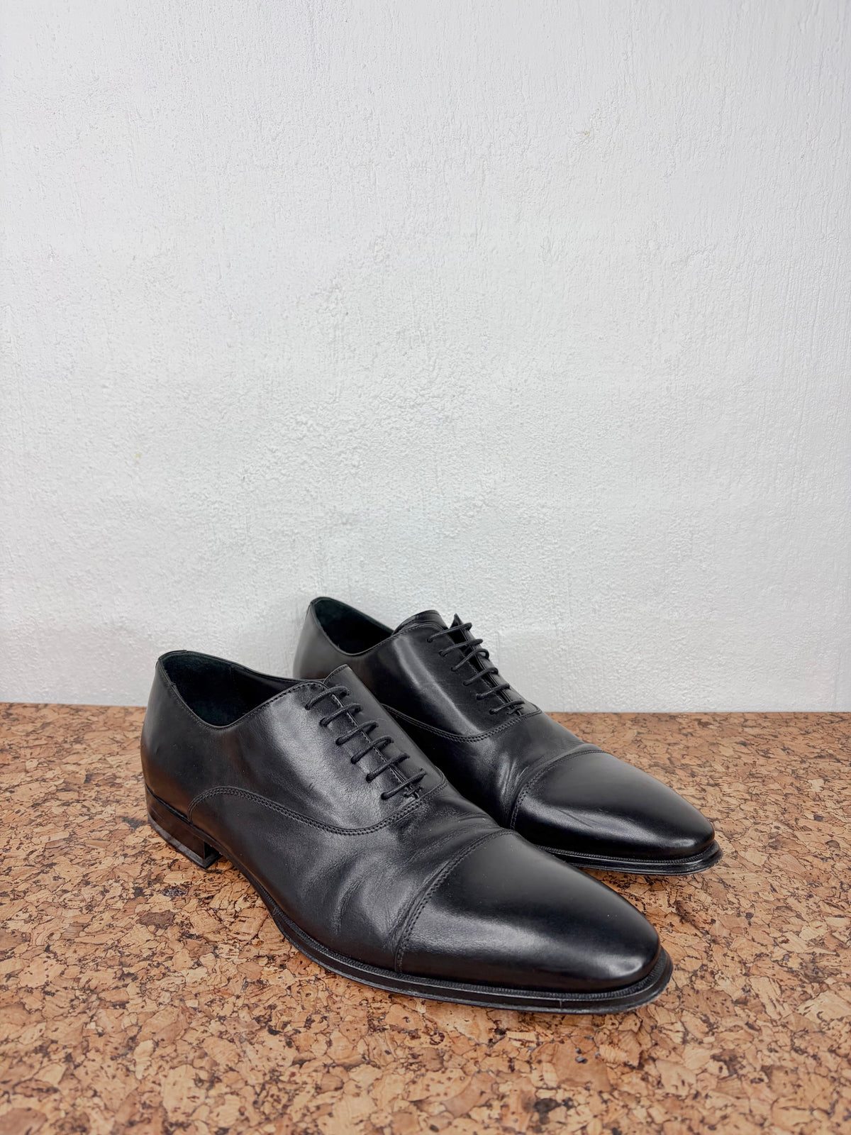 Dino Bigioni Black Italian Crafted Leather Dress Shoes - EU41