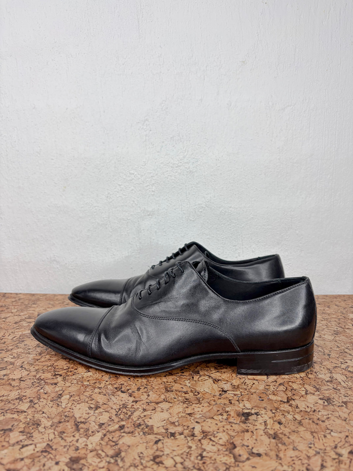 Dino Bigioni Black Italian Crafted Leather Dress Shoes - EU41