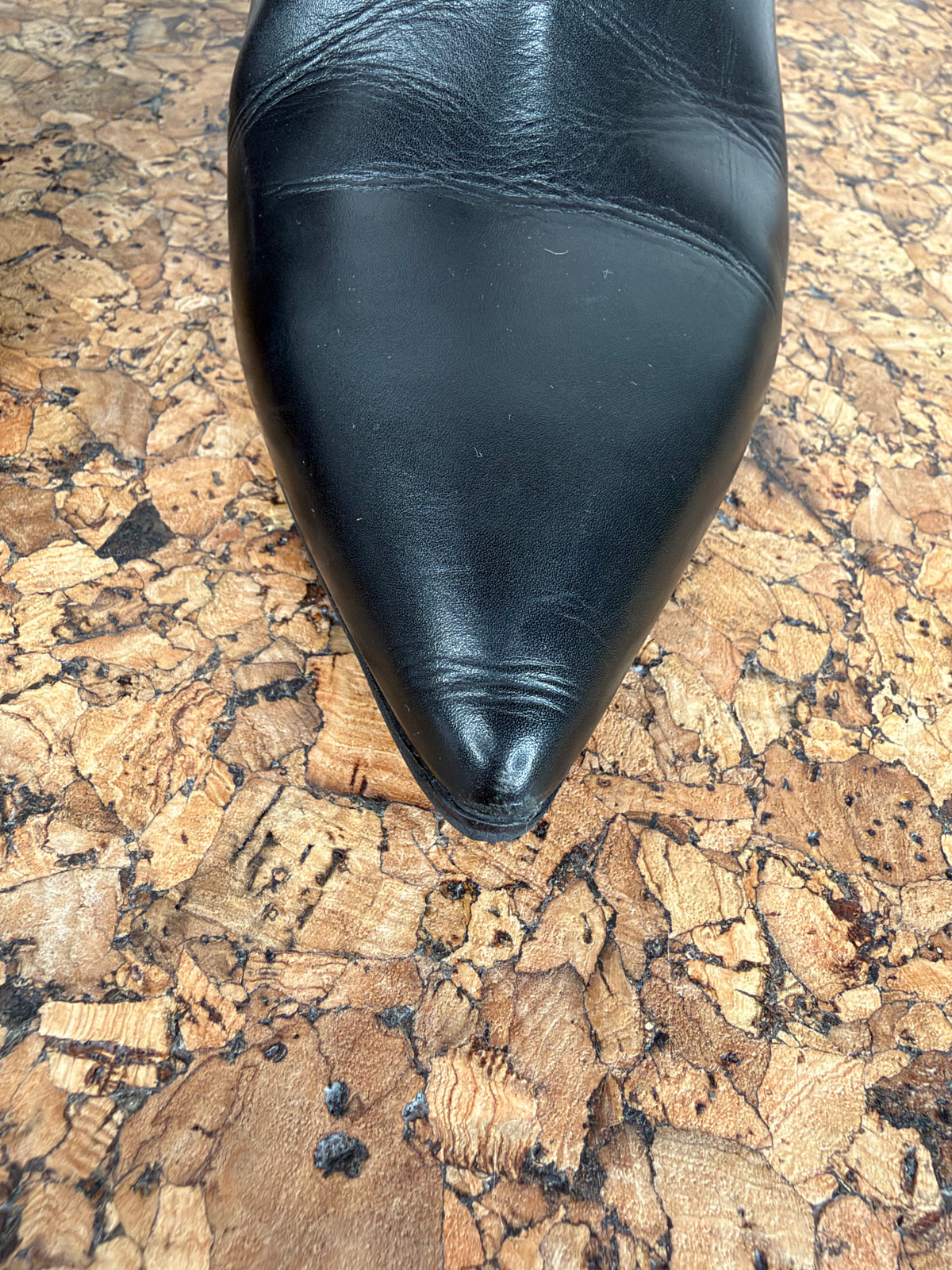 Burberry Black Leather Pointed Toe Stiletto Ankle Boots - EU36