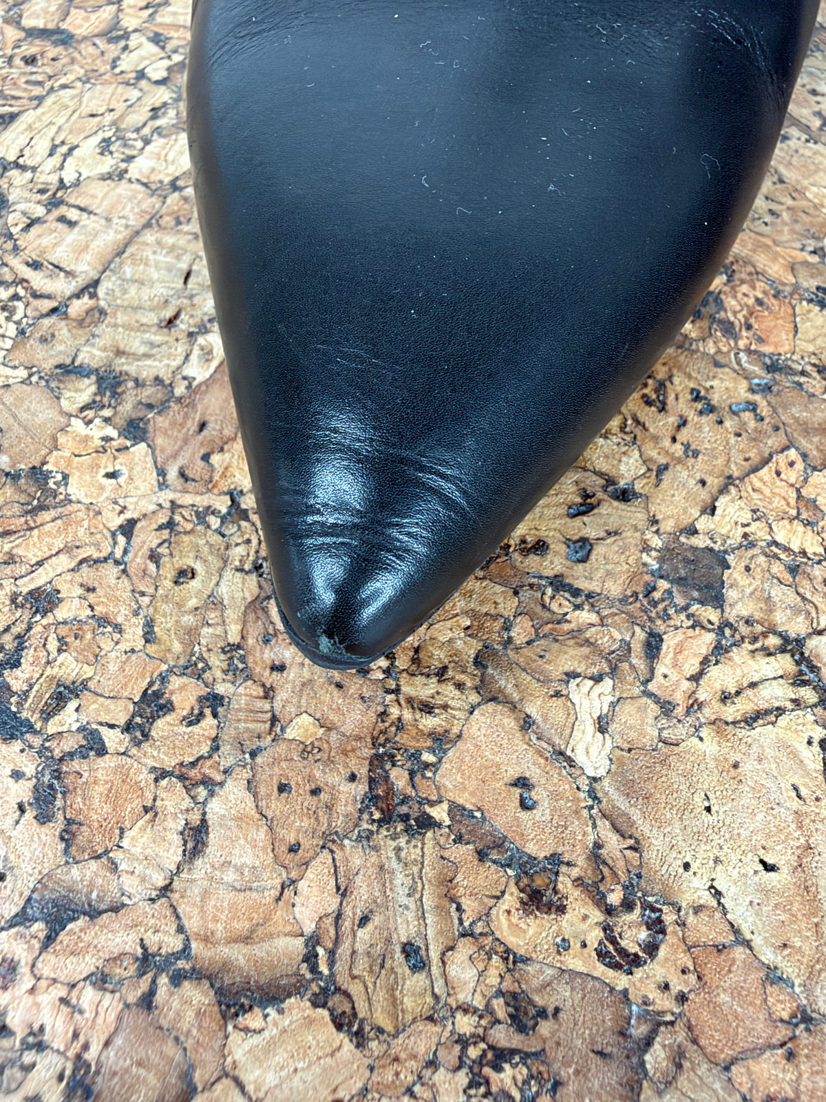 Burberry Black Leather Pointed Toe Stiletto Ankle Boots - EU36