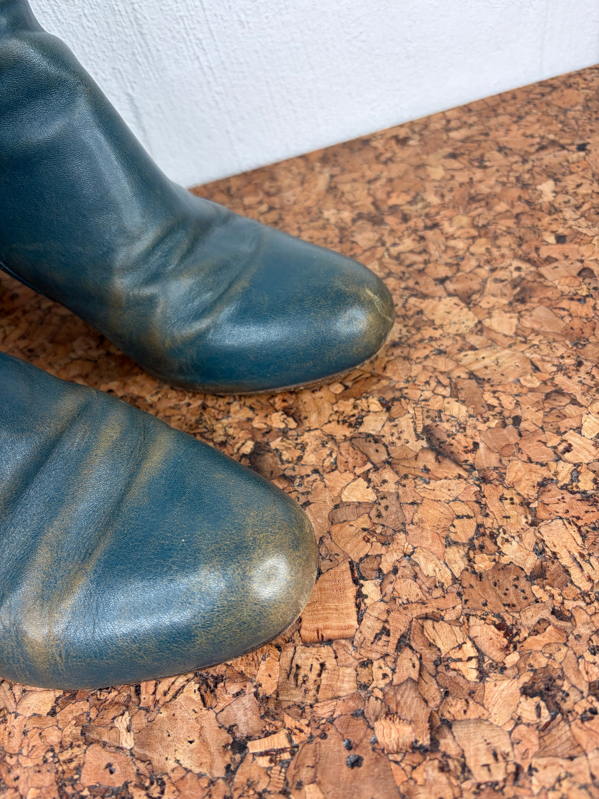 Maison Martin Margiela Faded Teal & Tan Ankle Boots - EU41