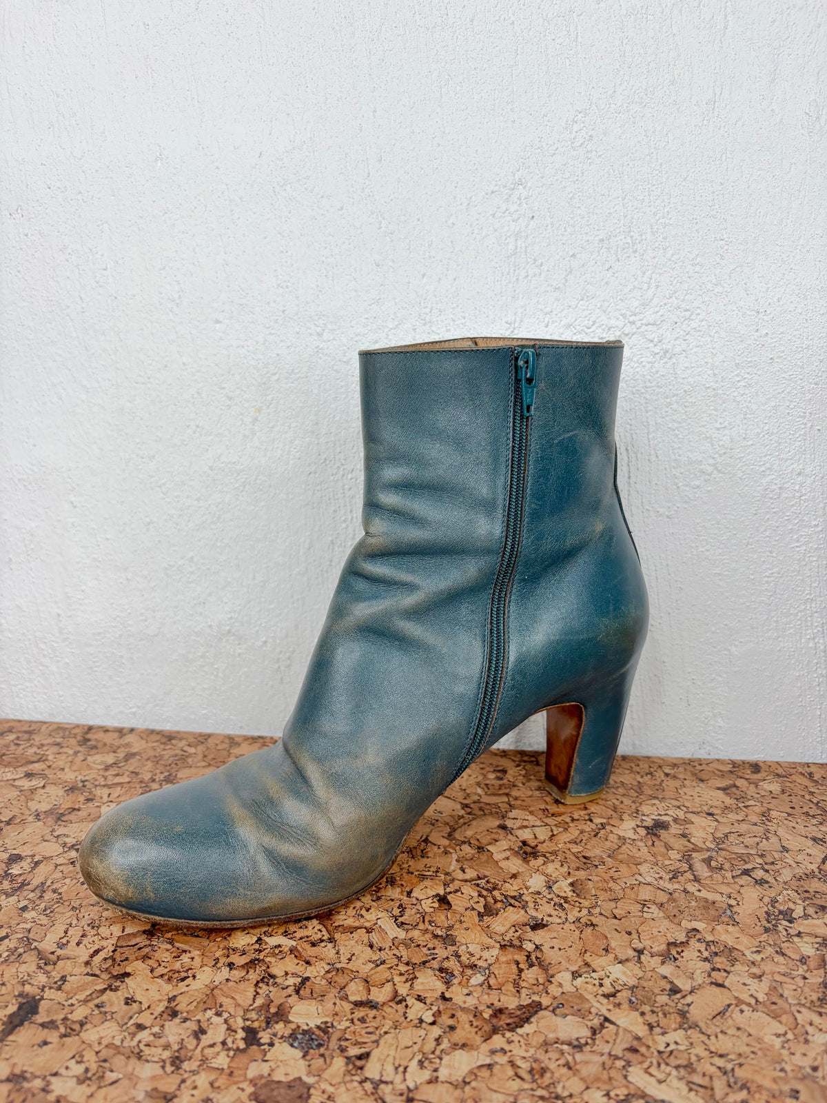 Maison Martin Margiela Faded Teal & Tan Ankle Boots - EU41
