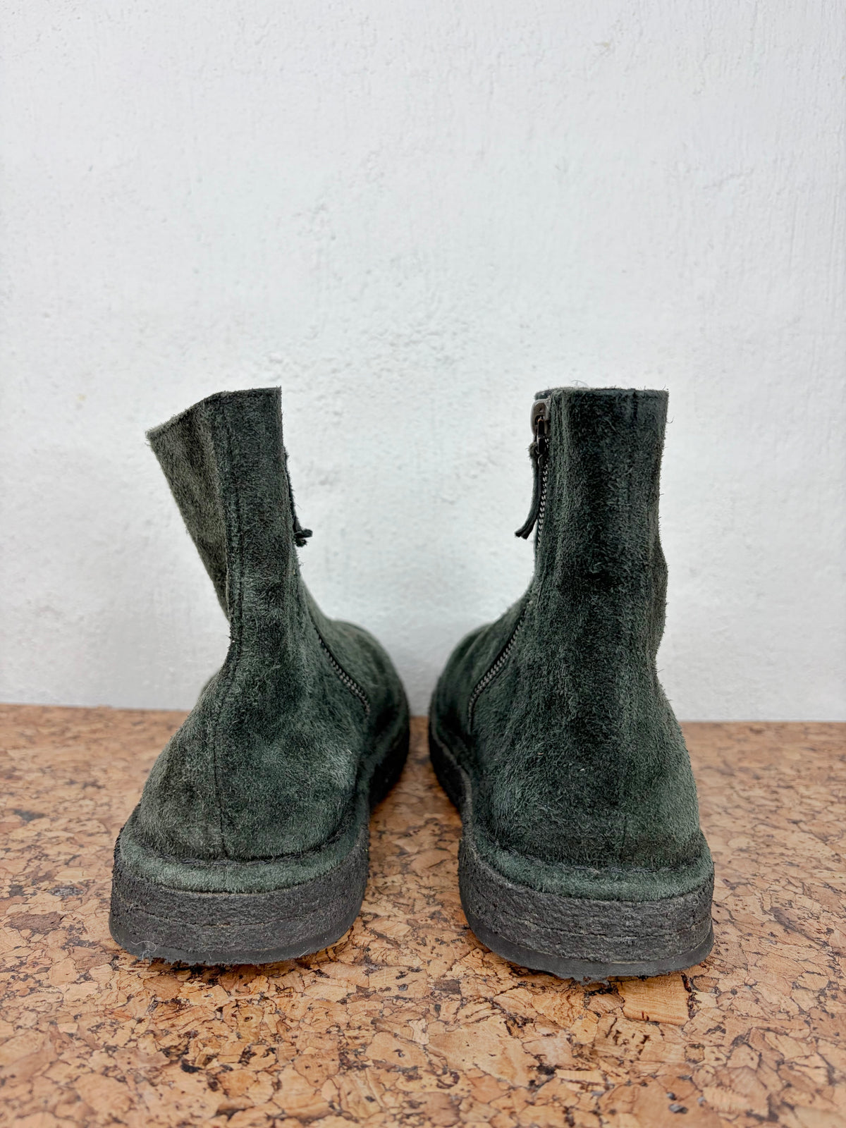 Marsell Dark Green Suede Zip Up Ankle Boots - EU37