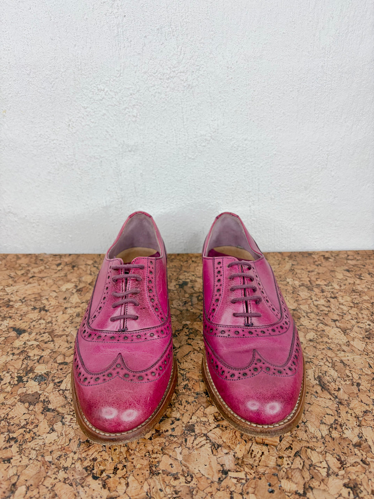 Barker Hand Made 'Fearne' Deep Pink Brogues - EU37