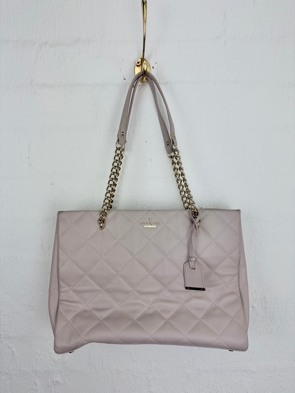 Kate Spade Dove Grey Quilted Shoulder Bag