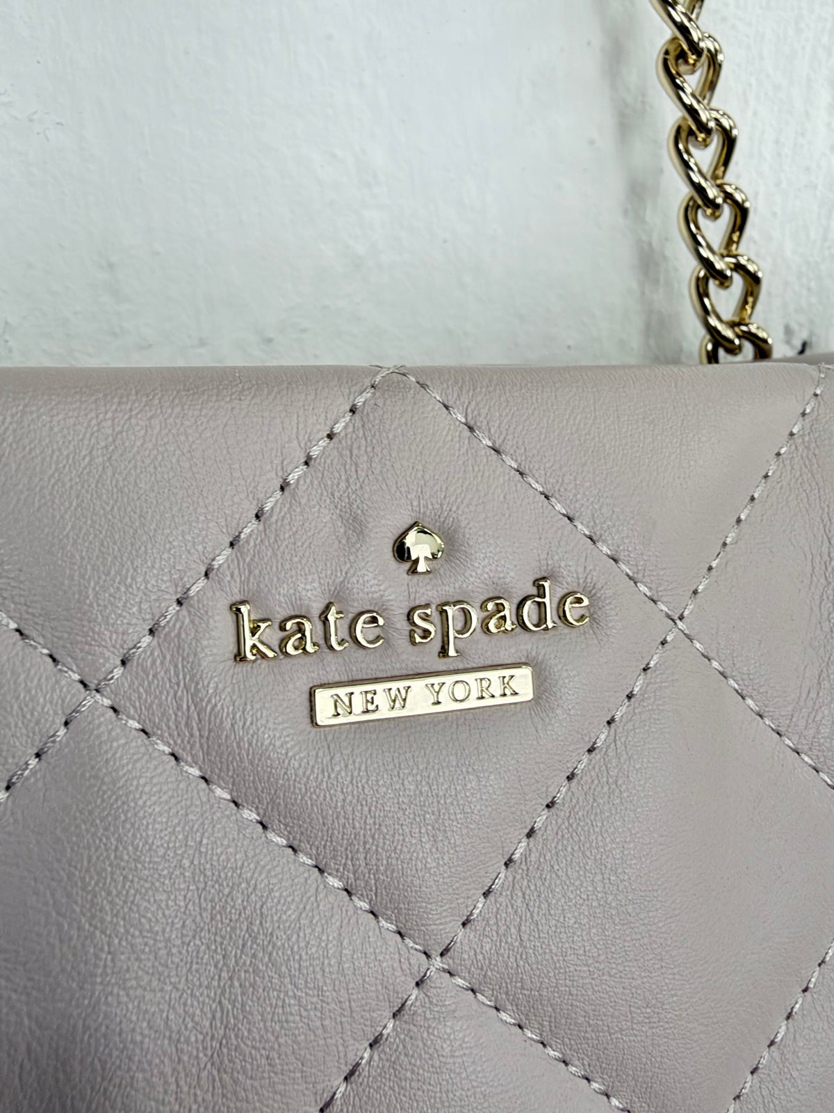 Kate Spade Dove Grey Quilted Shoulder Bag