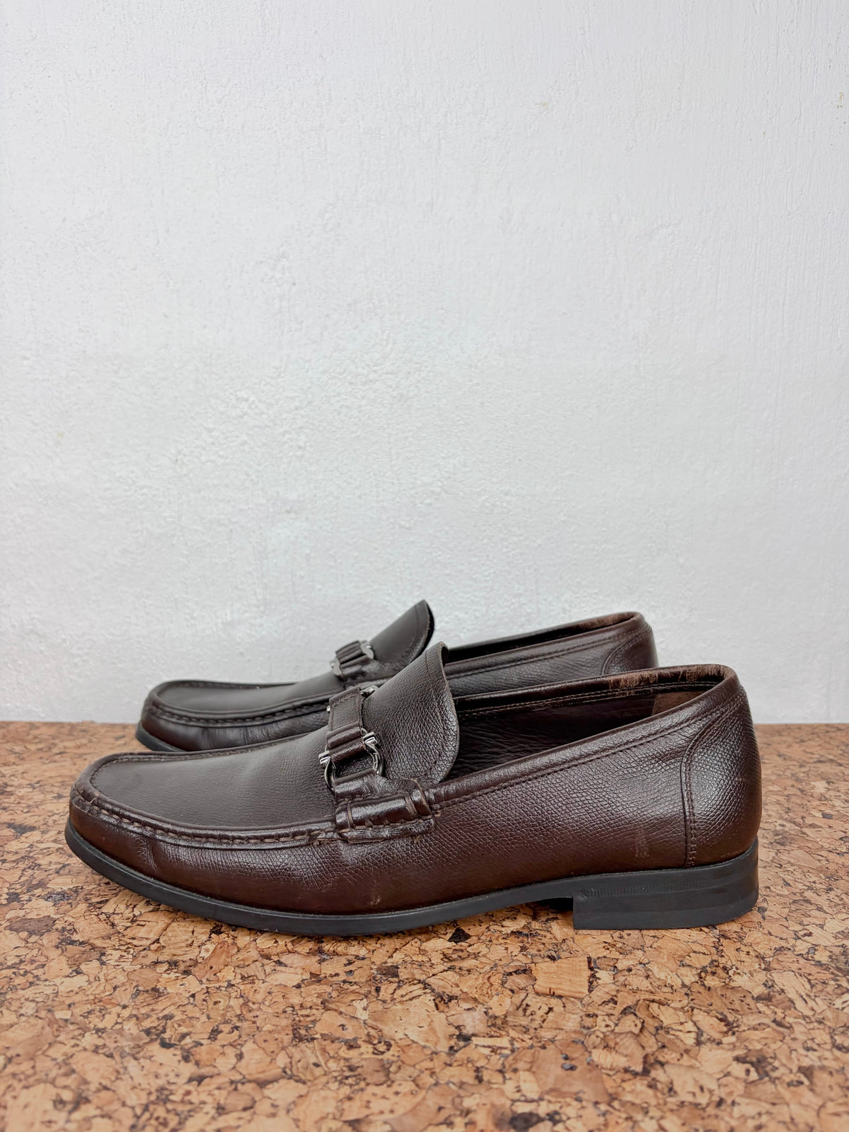 Salvatore Ferragamo Dark Expresso Leather Gancini Loafers - EU
