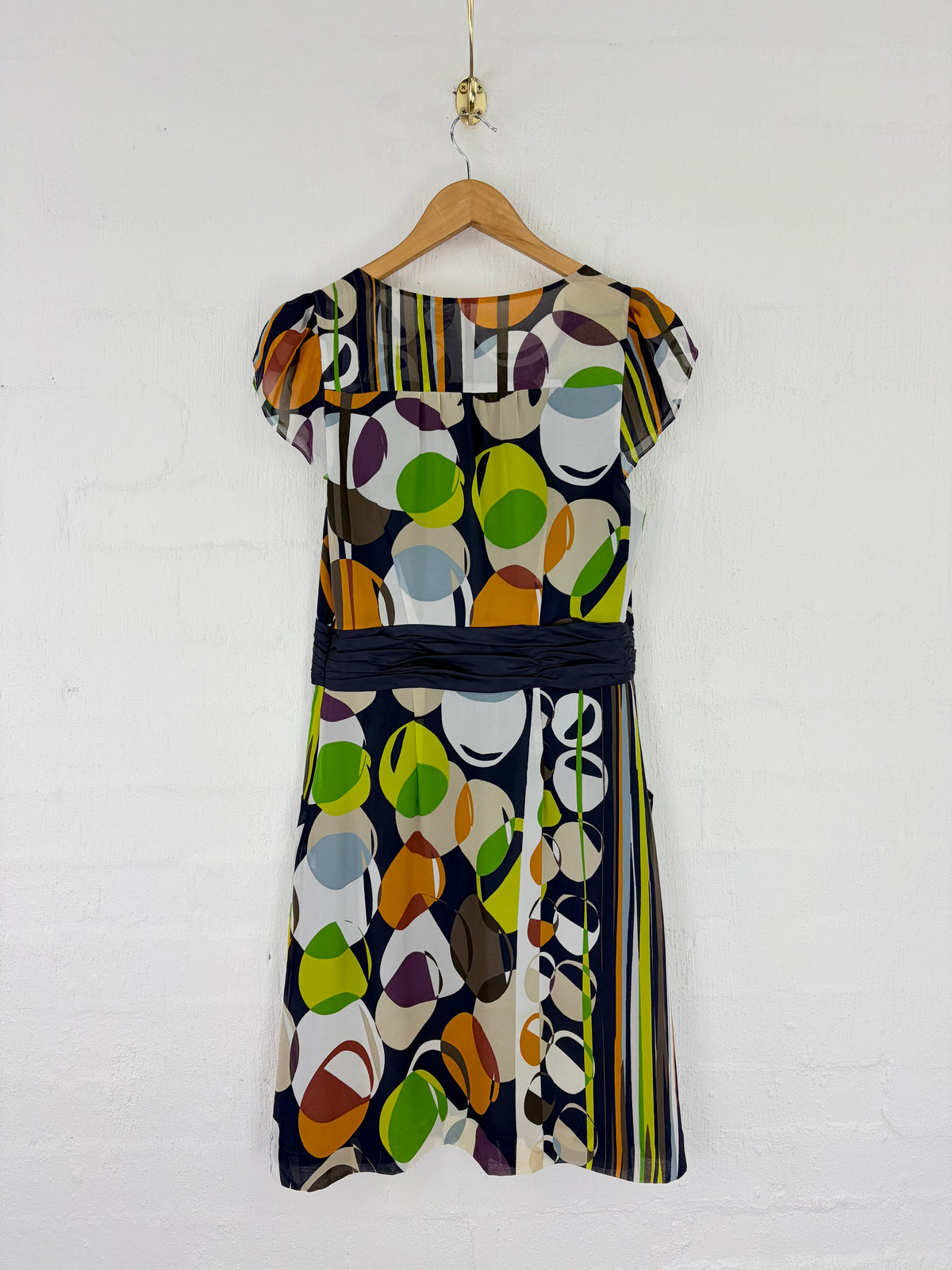 Moulinette Soeurs Retro Patterned V-Neck Empire Waist Dress - AU6/8