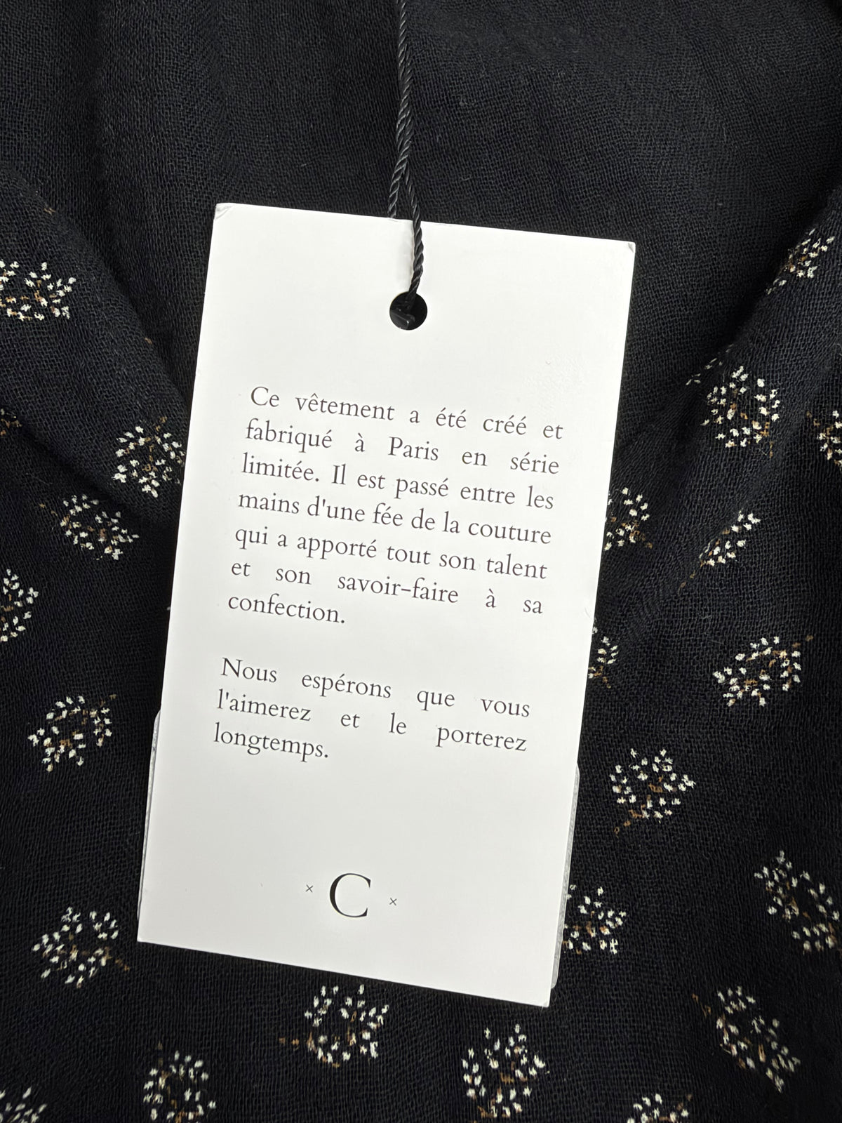 Atelier Camille Black Floral Patterned 'Armance Fleurie' Blouse NWT - AU8/10