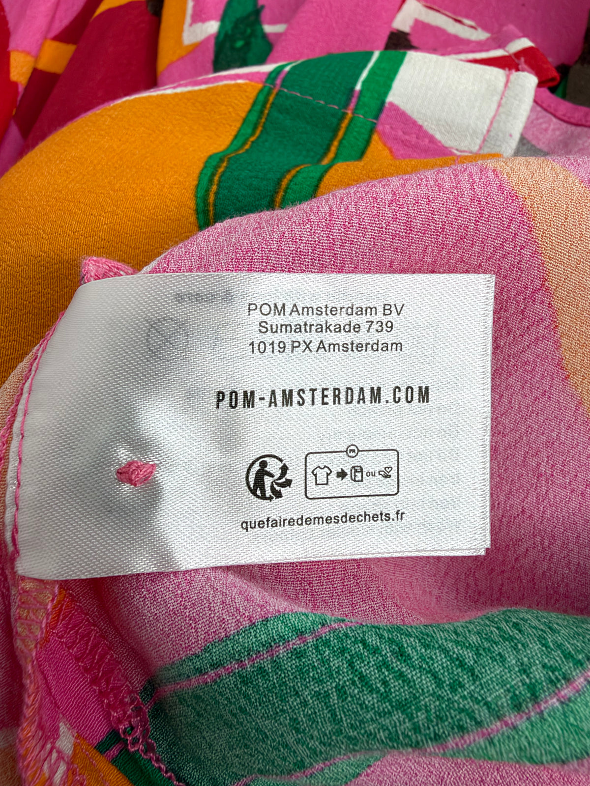Pom Pink & Multicolour Abstract Patterned Button Up Blouse - AU10
