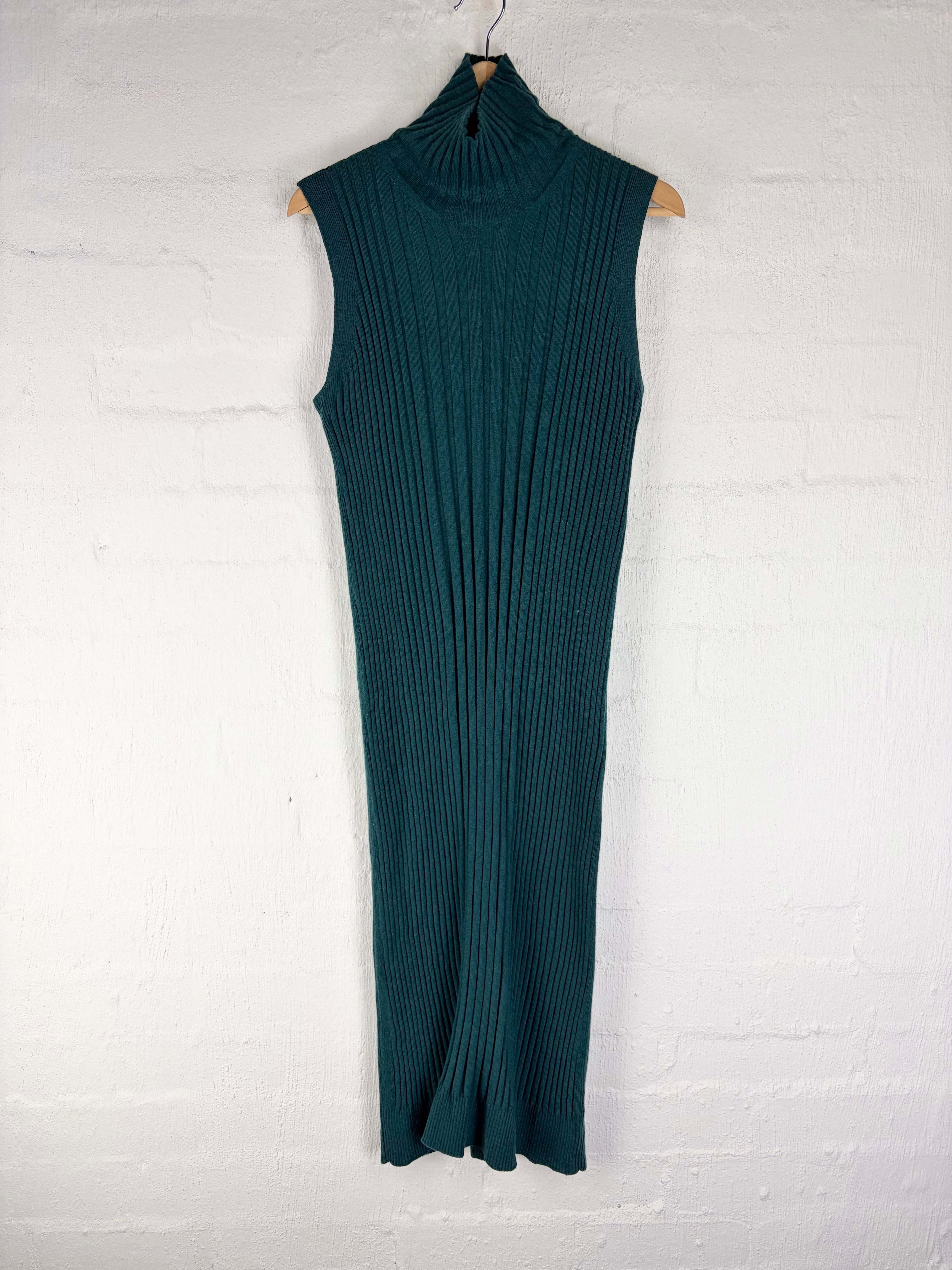 MM6 Maison Margiela Petrol Green Rib Knit Column Dress - AU10/12