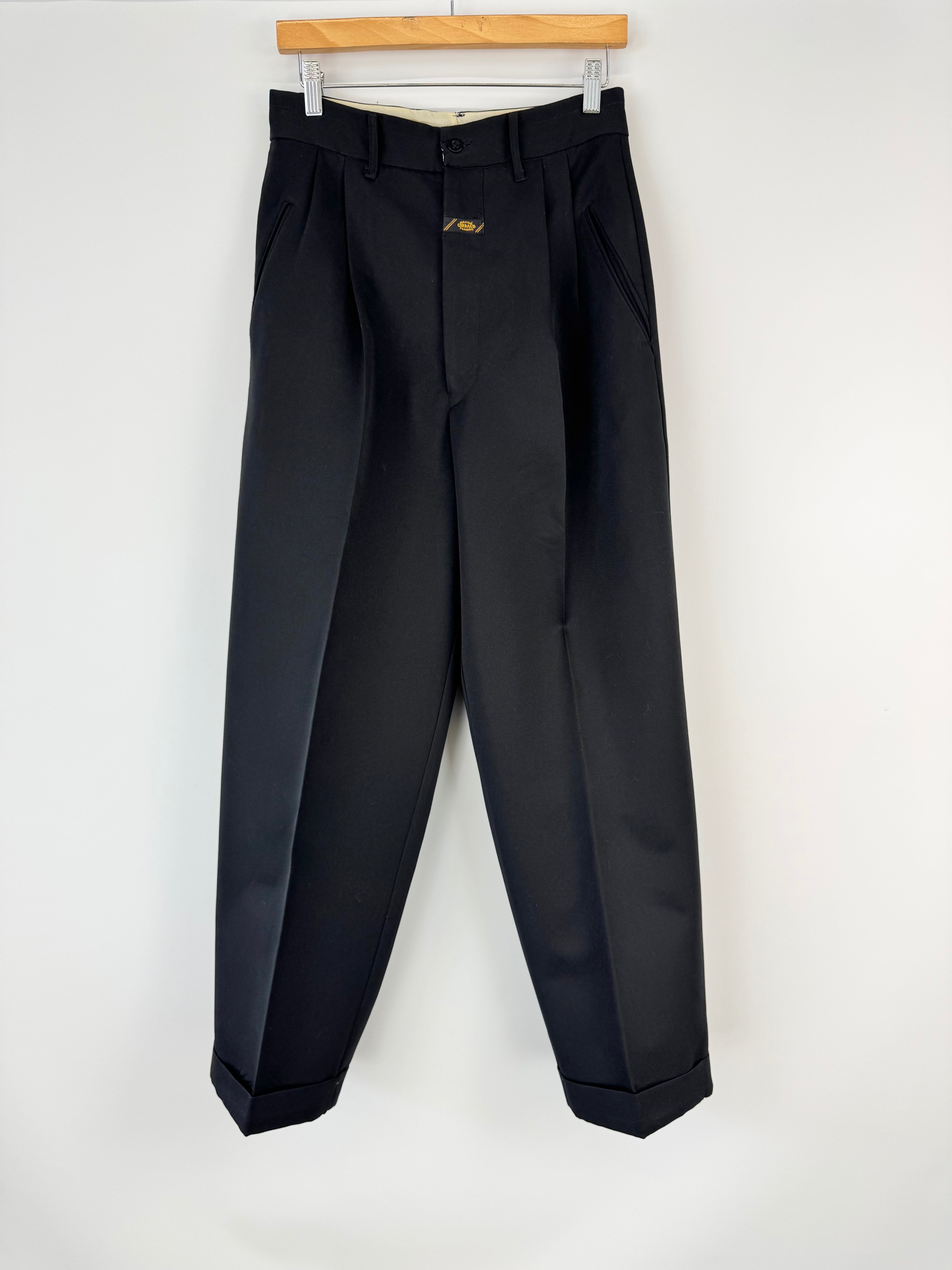 Marithé + François Girbaud Black Tailored Front Pleat Slacks - 30