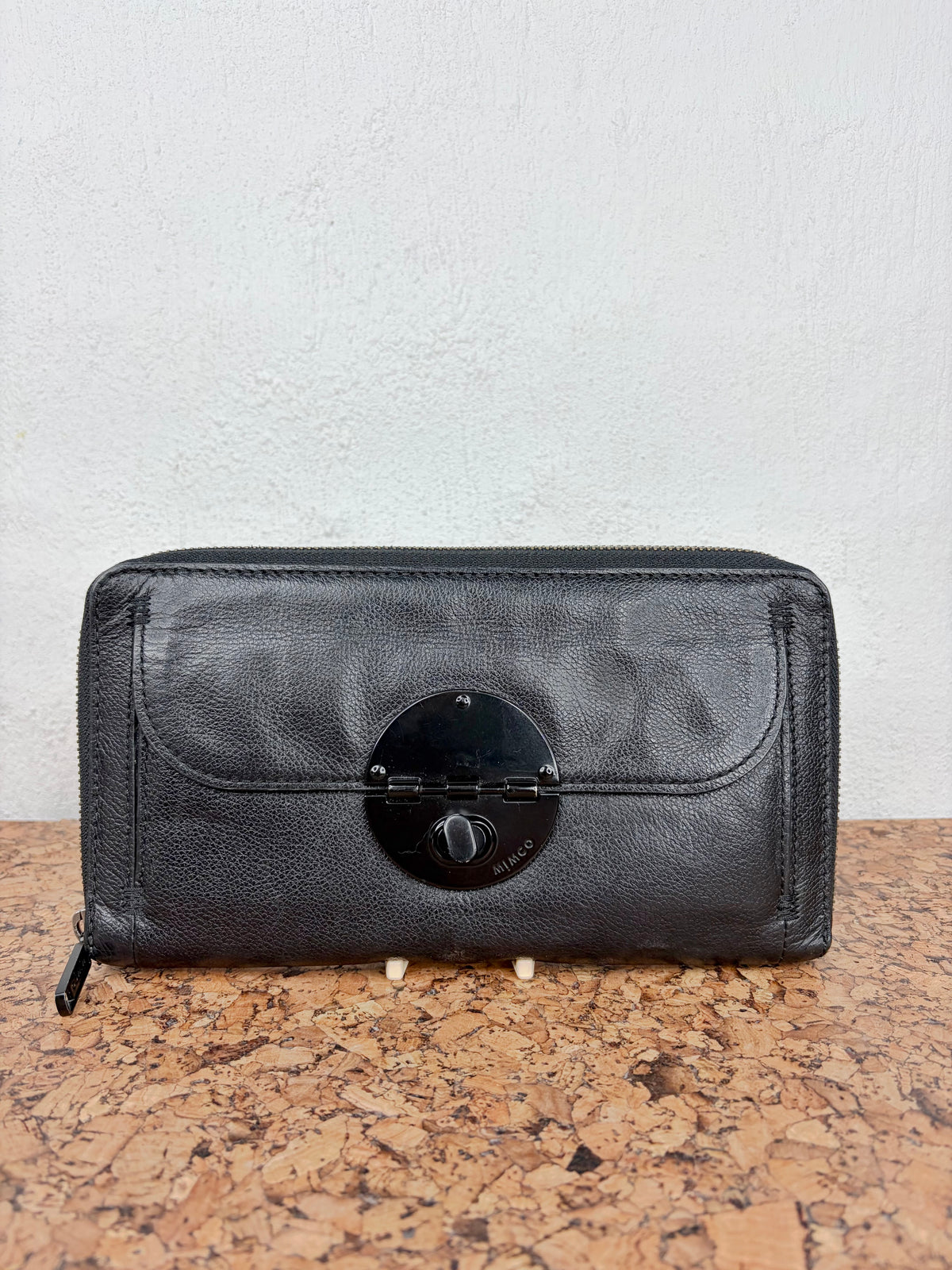 Mimco Large Black Leather Purse