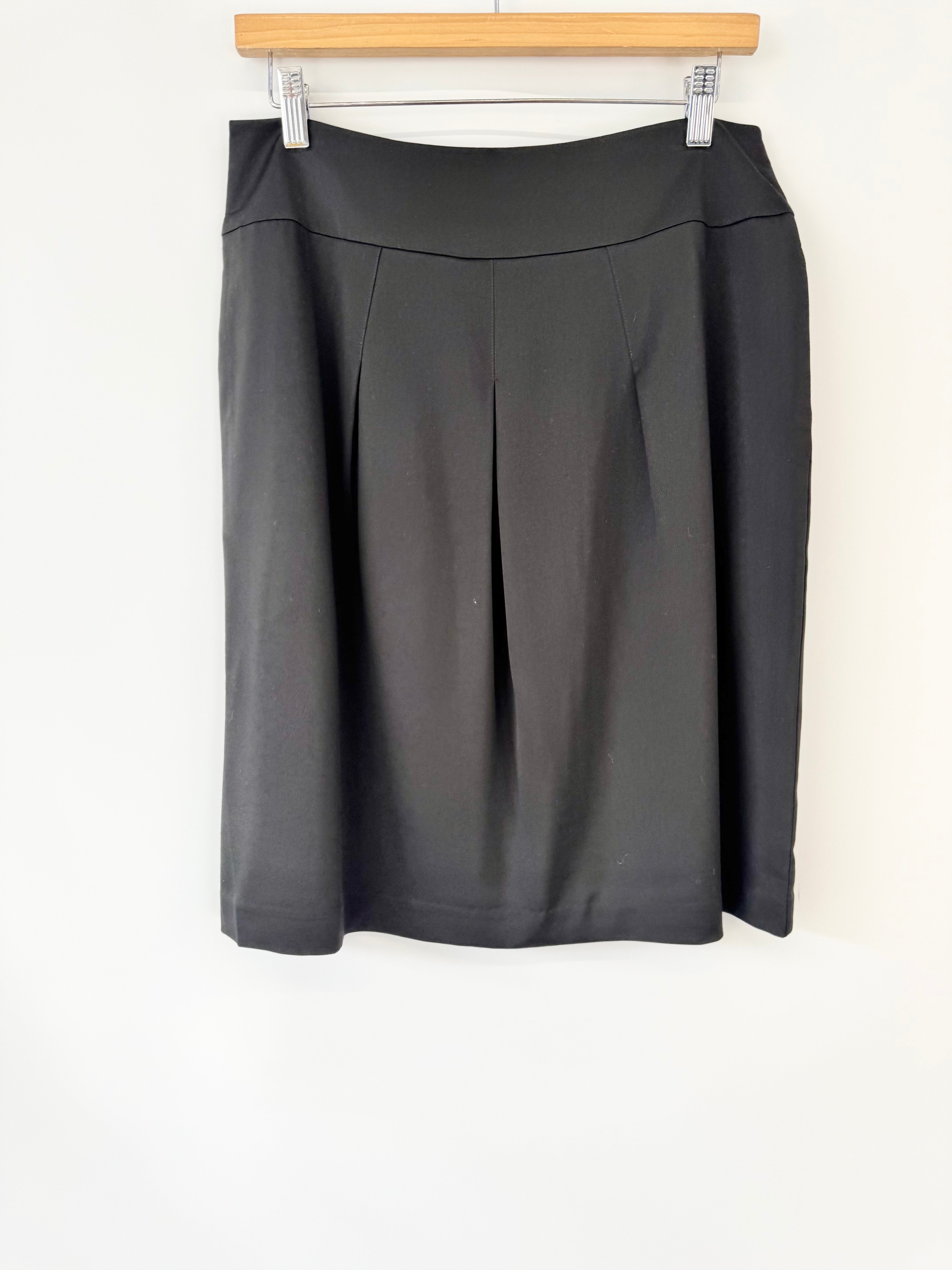 Oroton Black Pleated A-Line Skirt - AU10