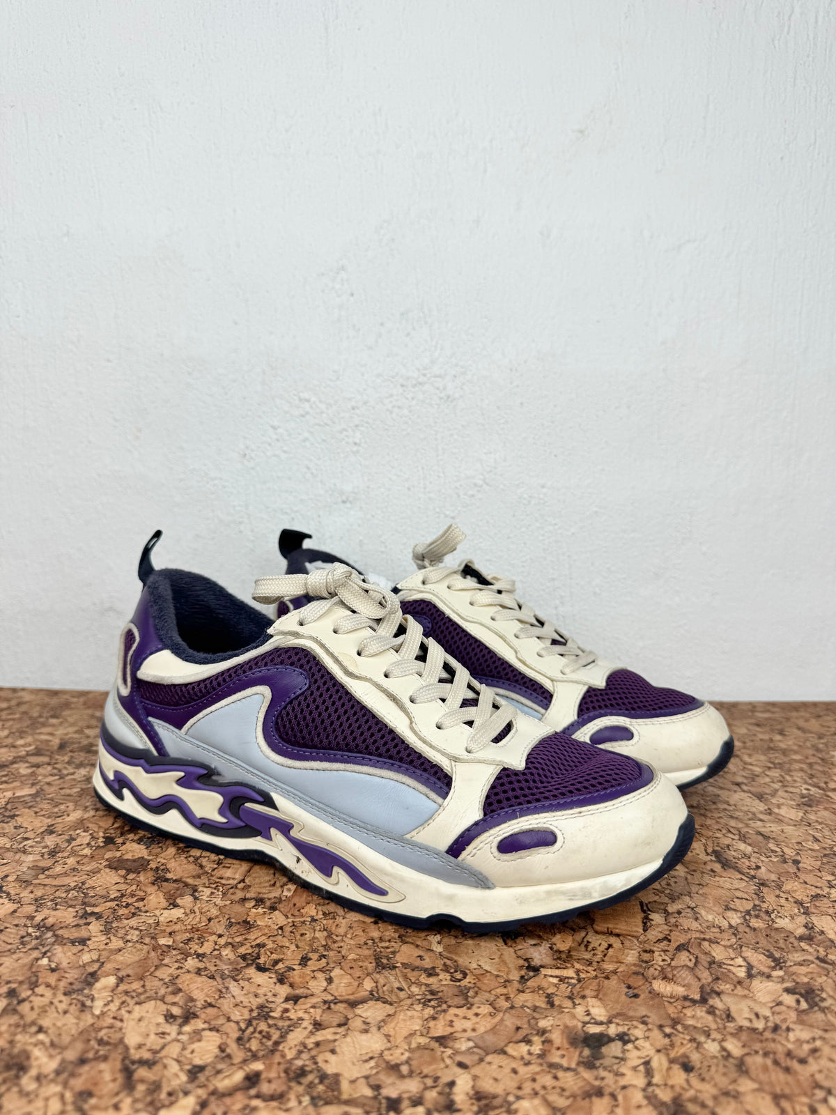 Sandro White & Violet & Periwinkle 'Flame' Sneakers - EU39
