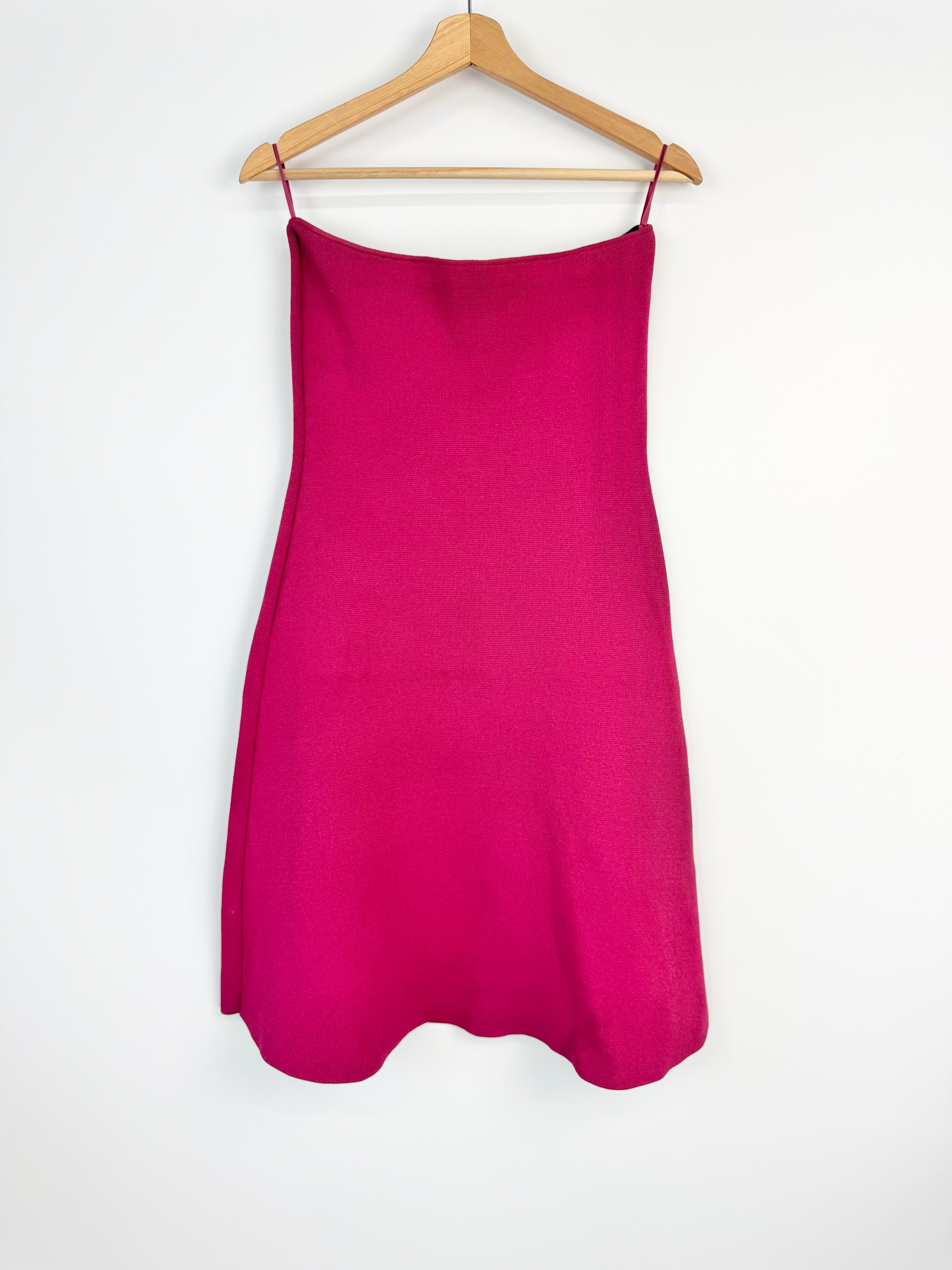 Scanlan Theodore Strapless Cerise Body Con Bell Skirt Dress - AU10