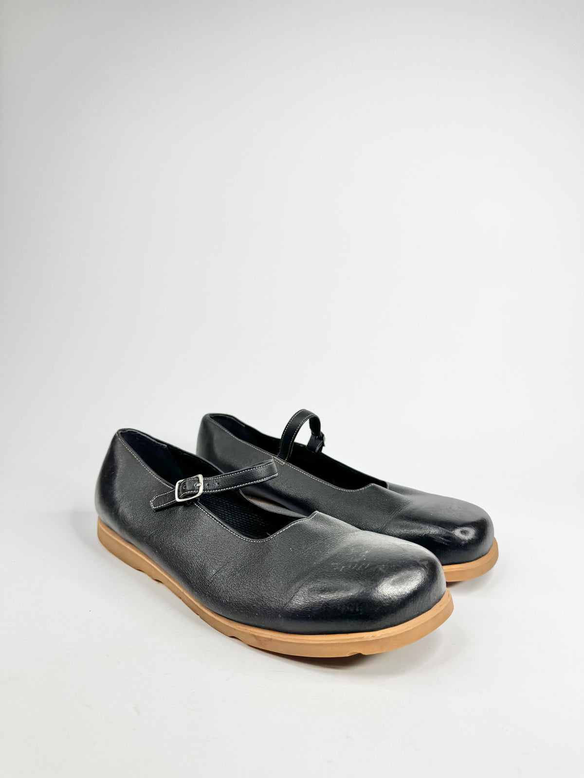Vegan Leather Black Mary Janes - EU43