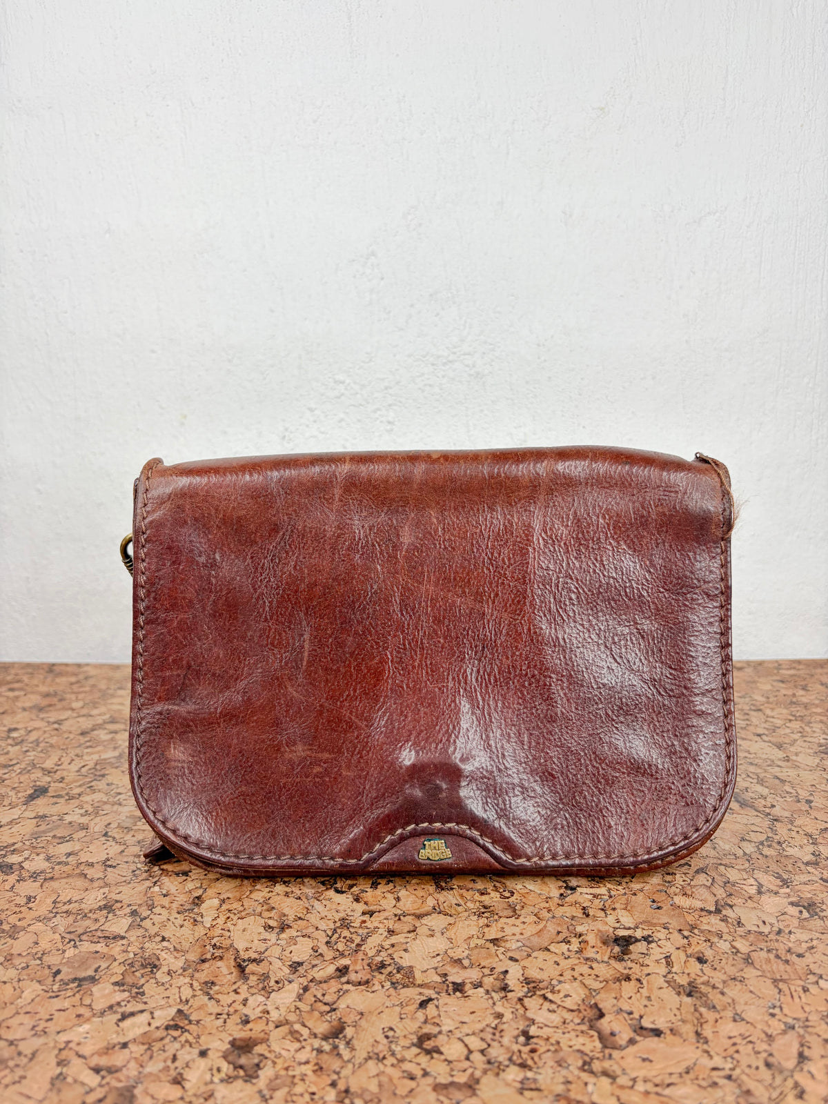 Vintage 70s The Bridge Mahogany Leather Cross Body Bag