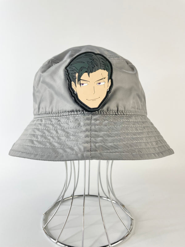Jynwaye Grey Bucket Hat (With Interchangeable Patches)