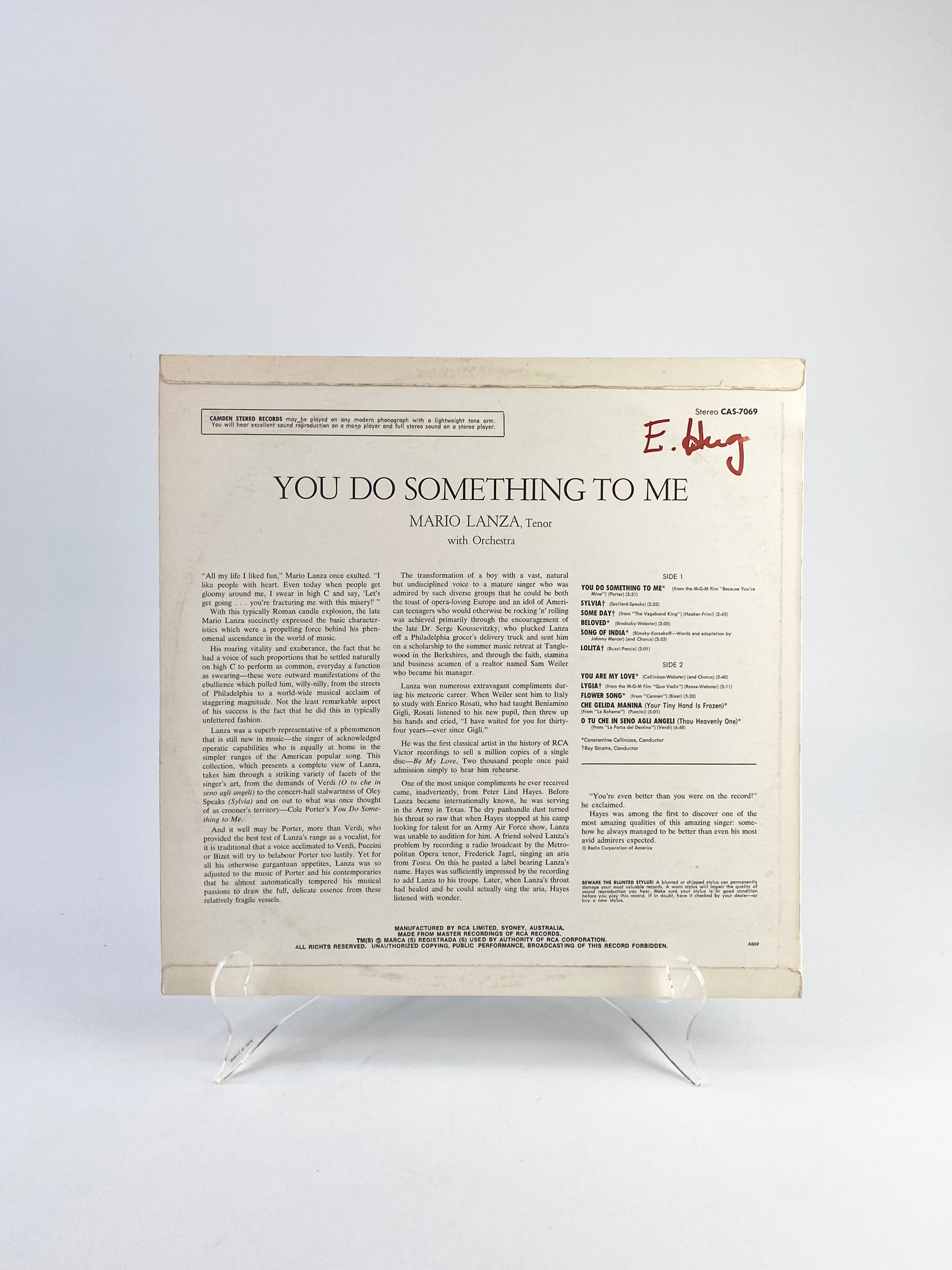 Mario Lanza - You did Something to Me - LP