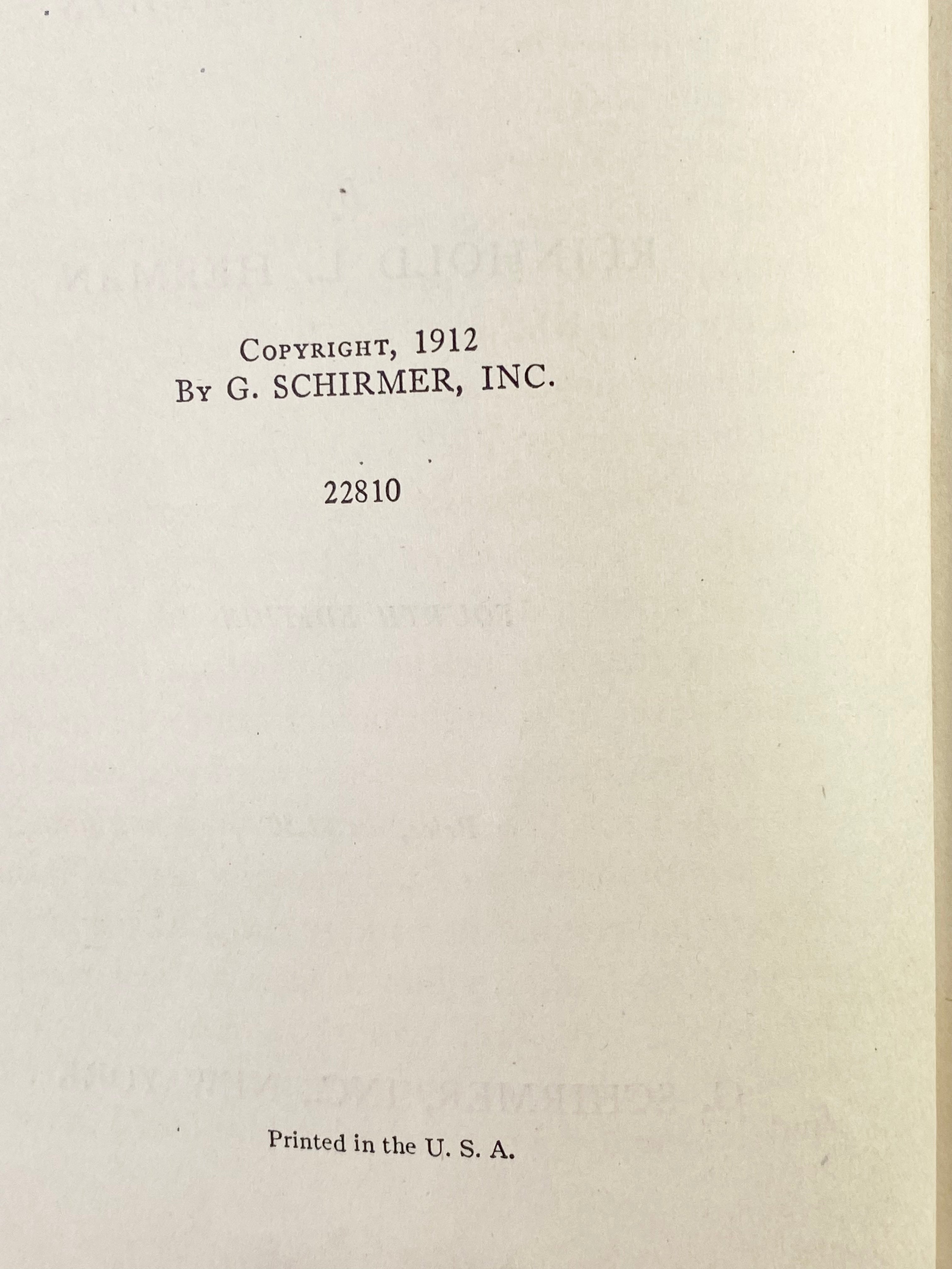 1912 An Open Door for Singers - R. L. Herman